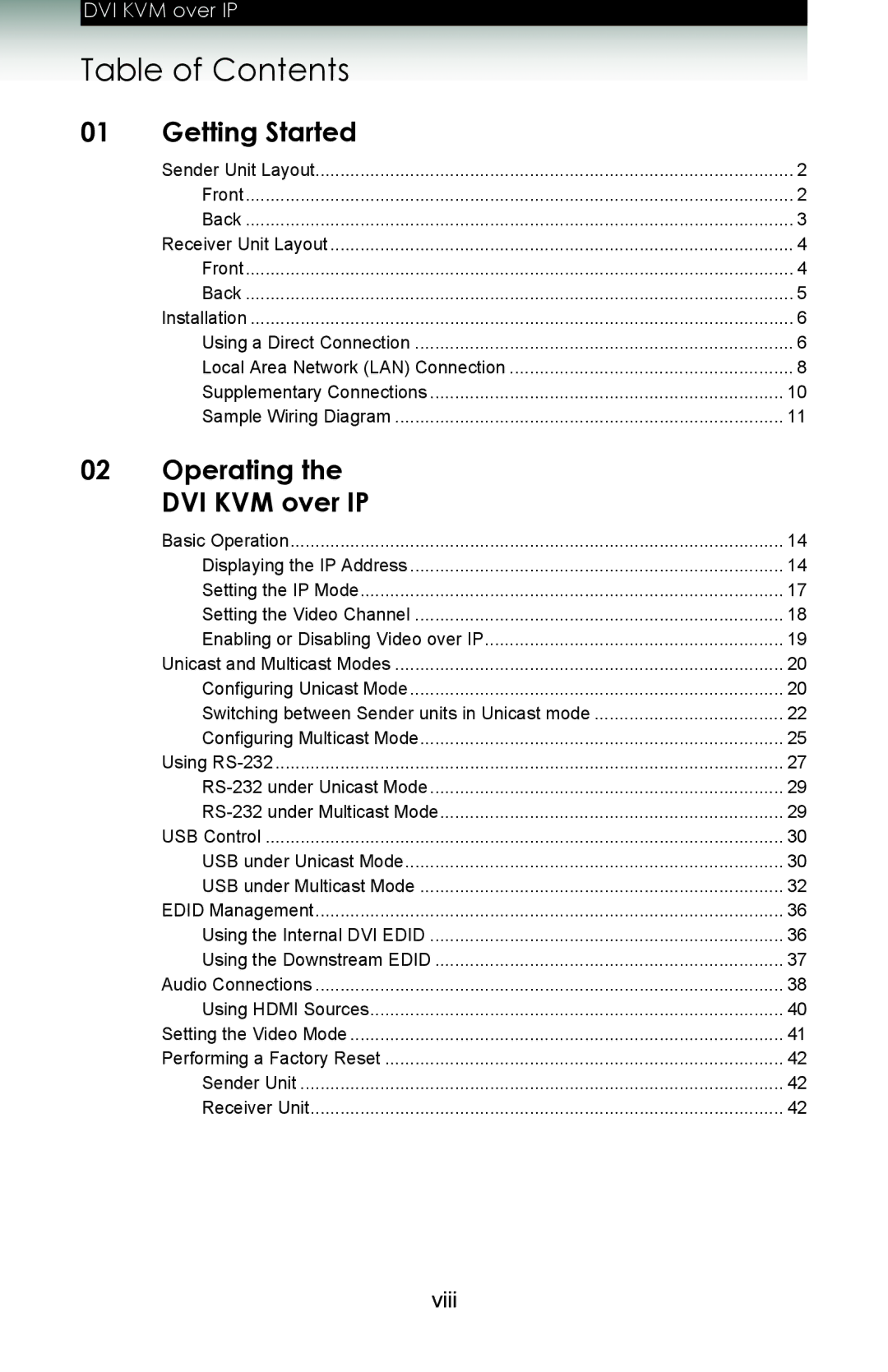 Gefen ext-dvikvm-lan user manual Table of Contents 