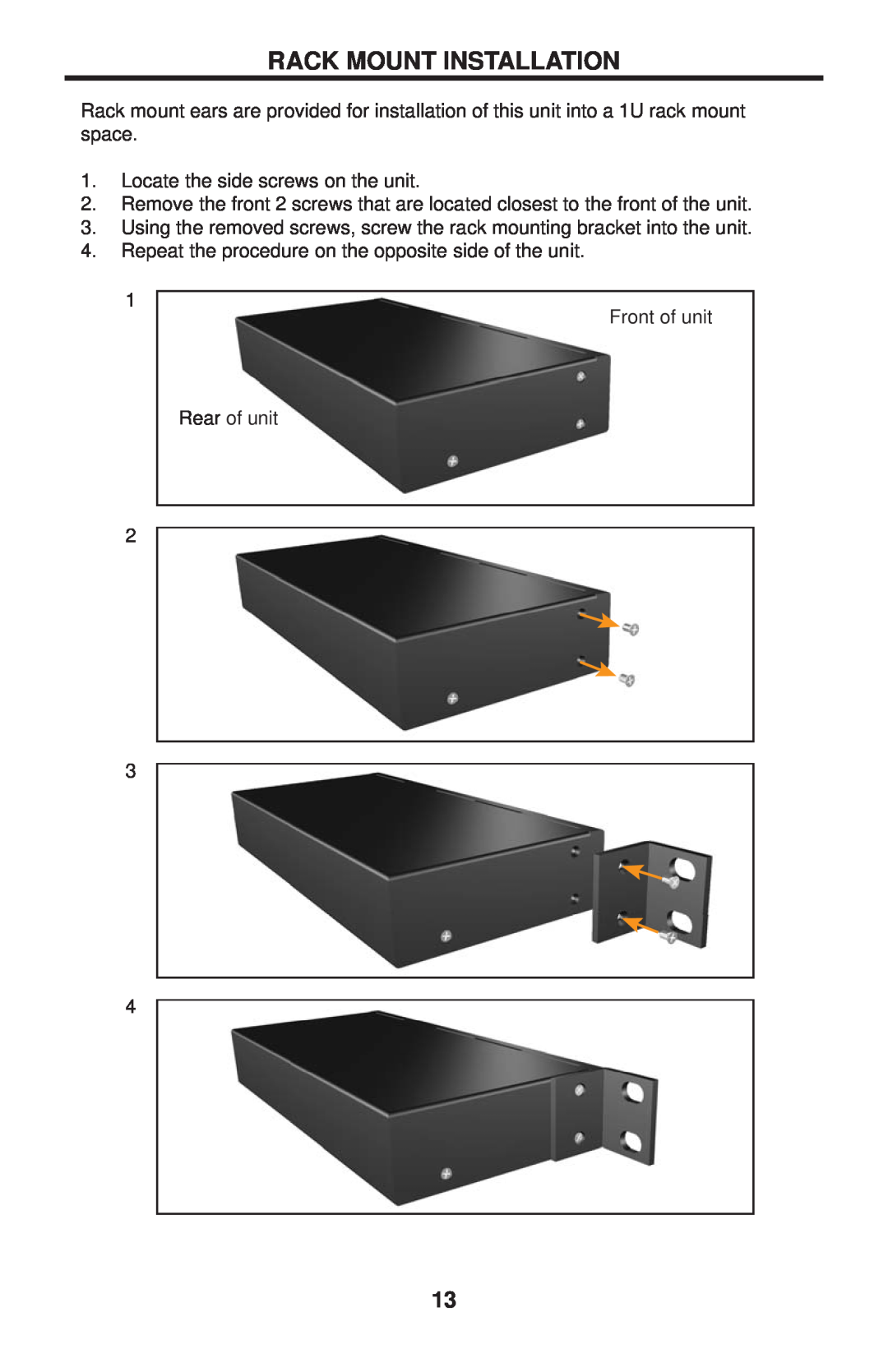 Gefen EXT-GSCALER-PRO user manual Rack Mount Installation 