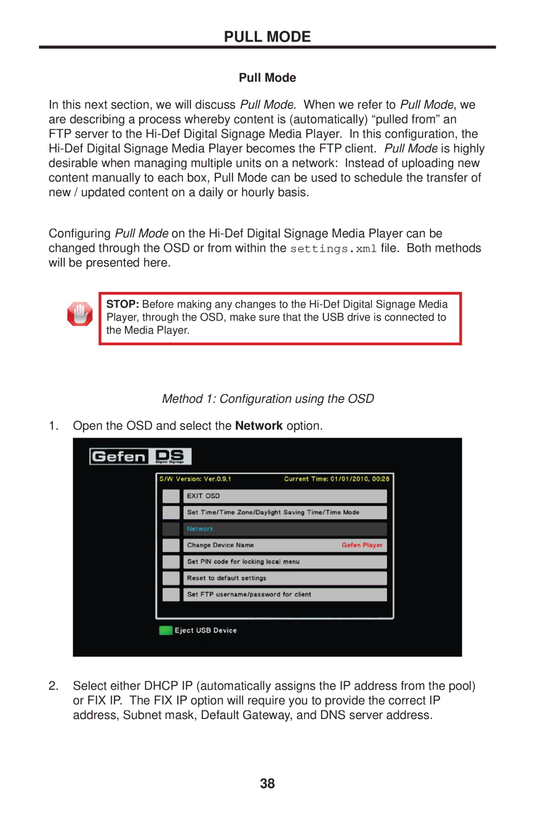 Gefen EXT-HD-DSMP user manual Pull Mode 