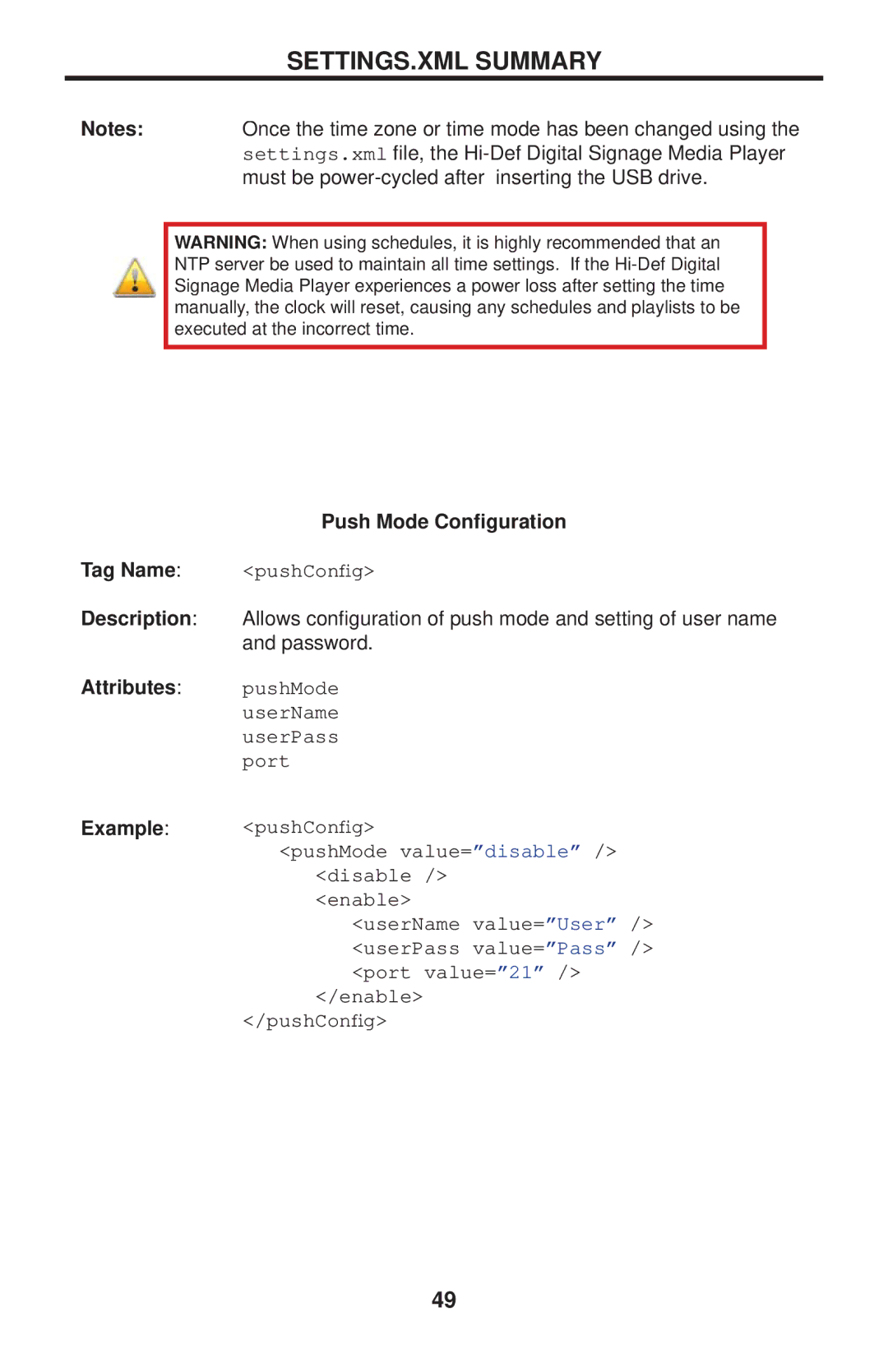 Gefen EXT-HD-DSMP user manual Push Mode Conﬁguration 