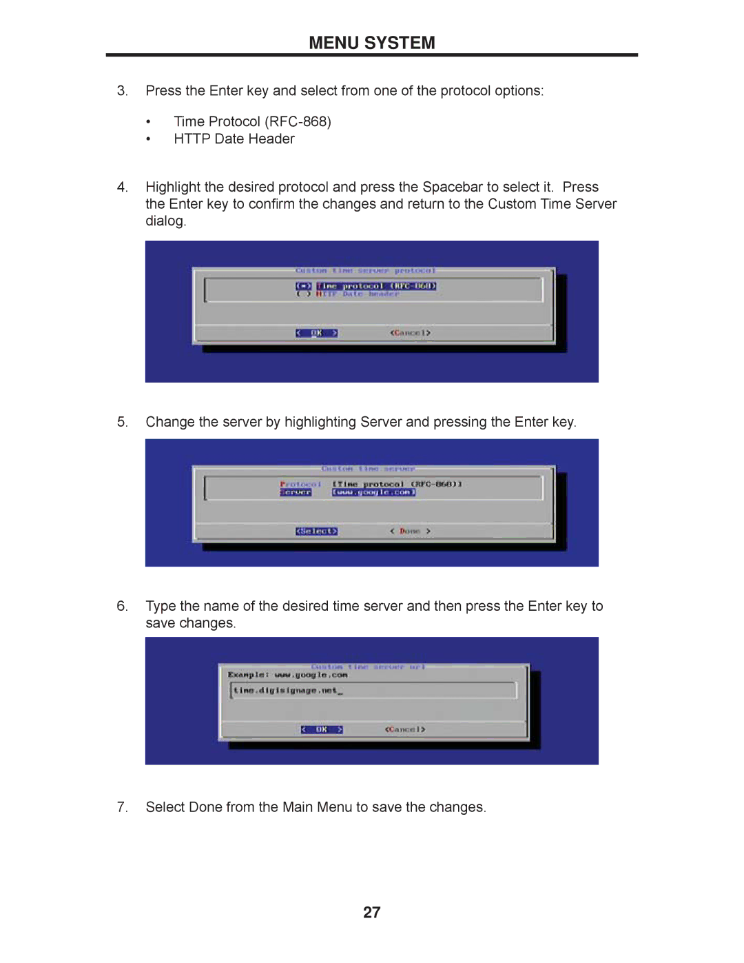 Gefen EXT-HD-DSWF manual Menu System 