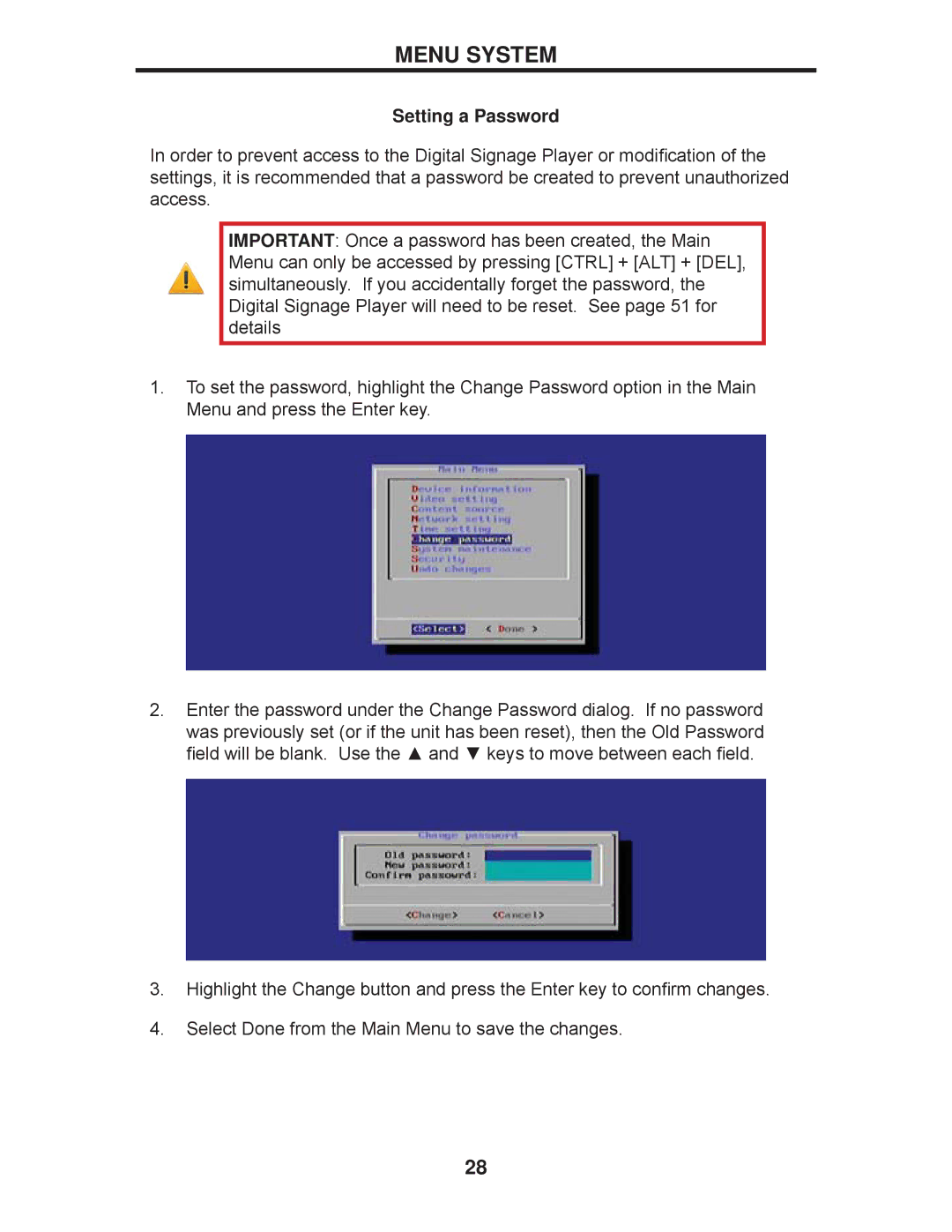 Gefen EXT-HD-DSWF manual Setting a Password 