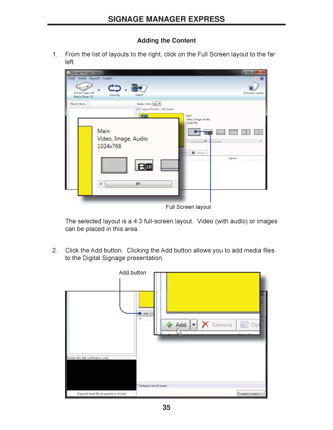 Gefen EXT-HD-DSWF manual Adding the Content 