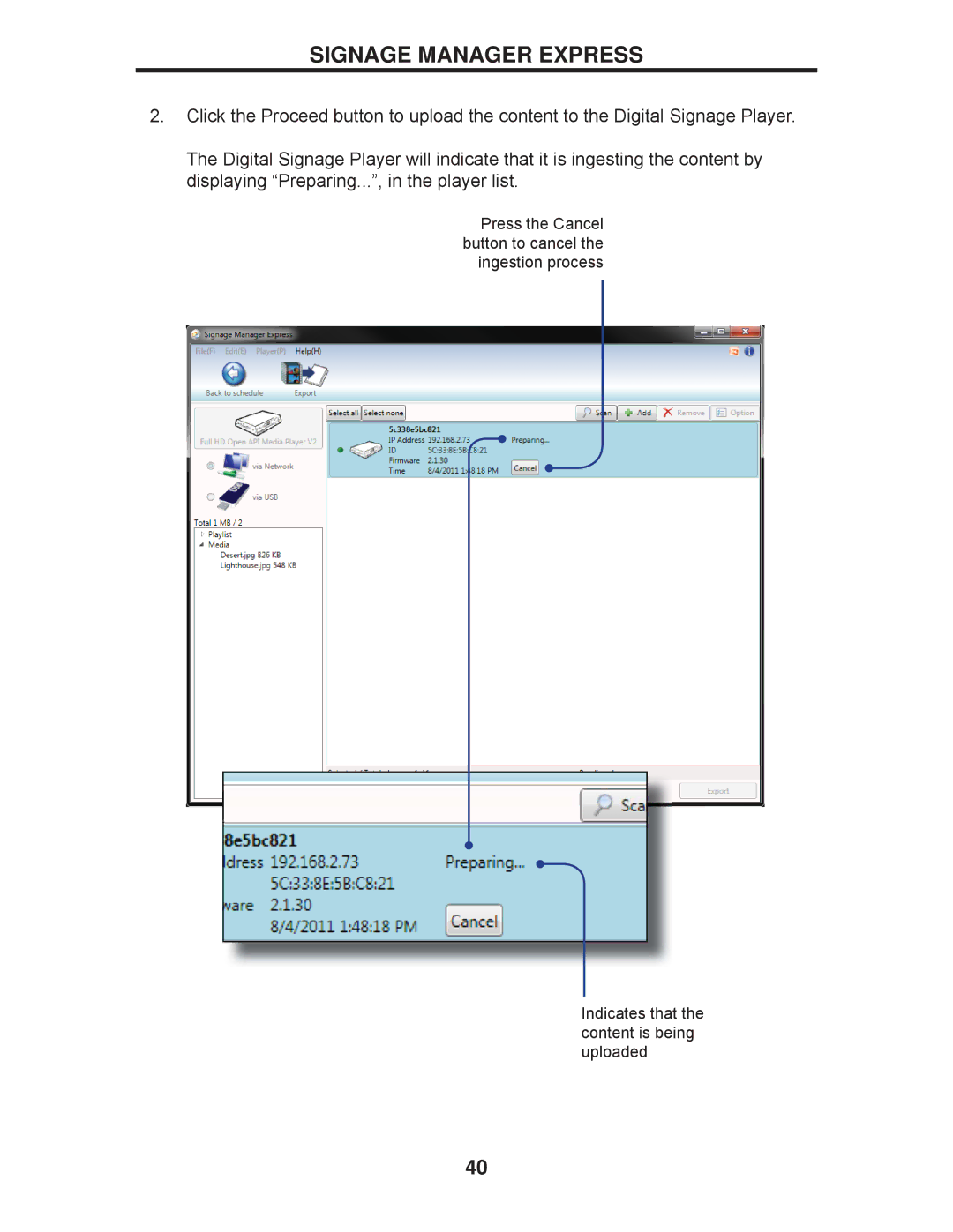 Gefen EXT-HD-DSWF manual Signage Manager Express 