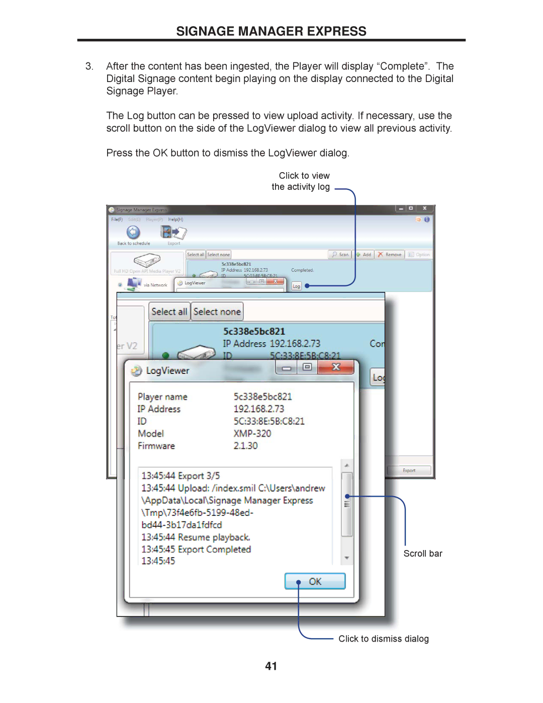 Gefen EXT-HD-DSWF manual Signage Manager Express 