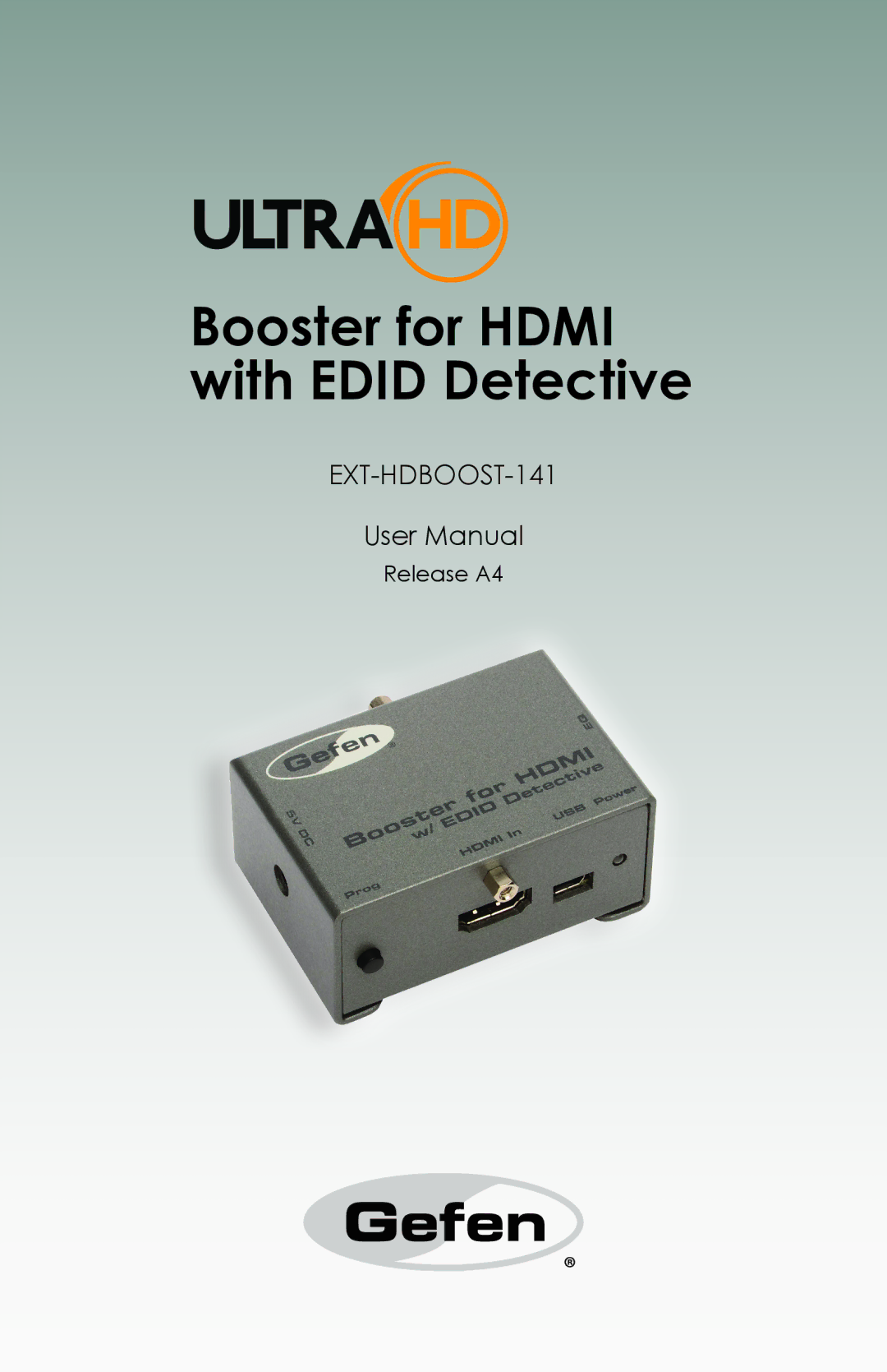 Gefen ext-hdboost-141 user manual Booster for Hdmi with Edid Detective 