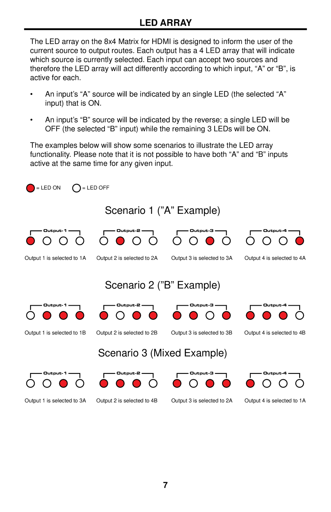 Gefen EXT-HDMI-844 user manual Scenario 1 a Example, LED Array 