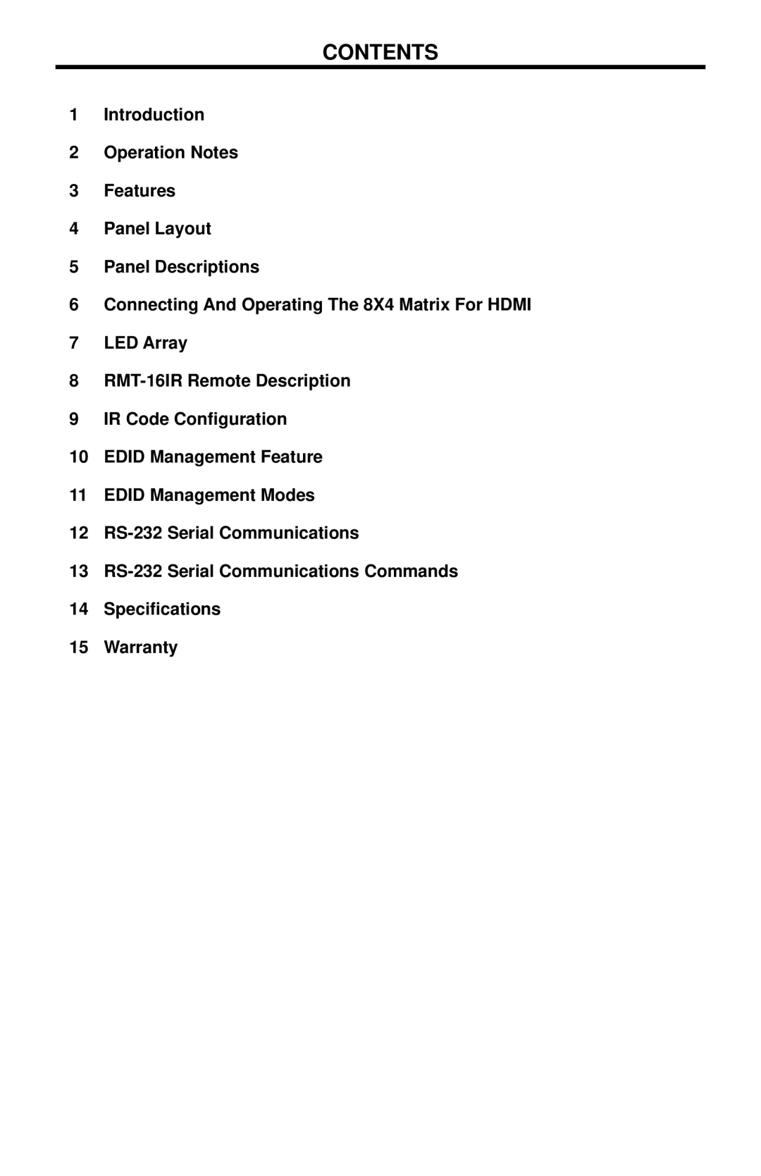 Gefen EXT-HDMI-844 user manual Contents 