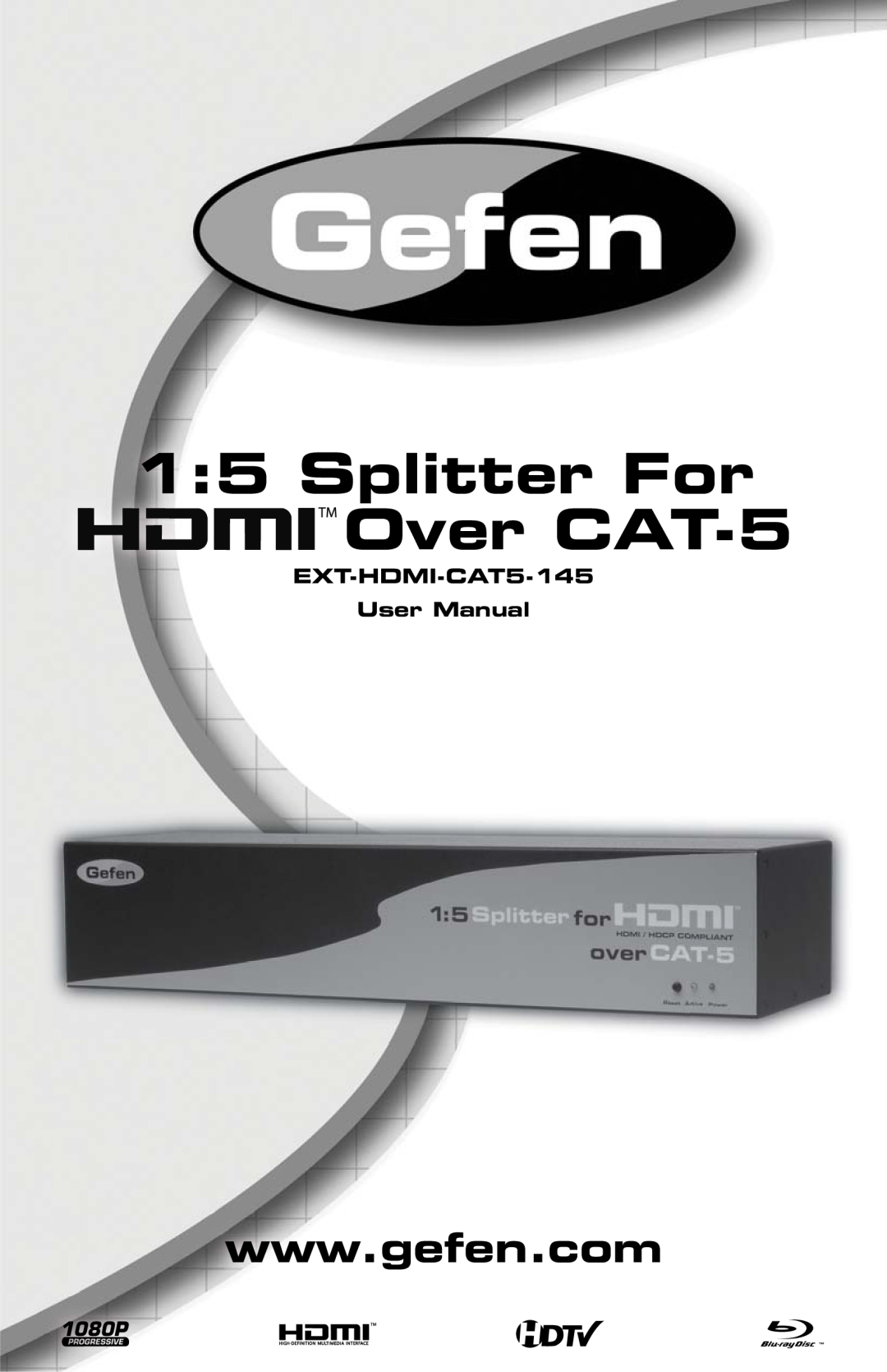 Gefen EXT-HDMI-CAT5-145 user manual 1 5 Splitter For Over CAT-5 