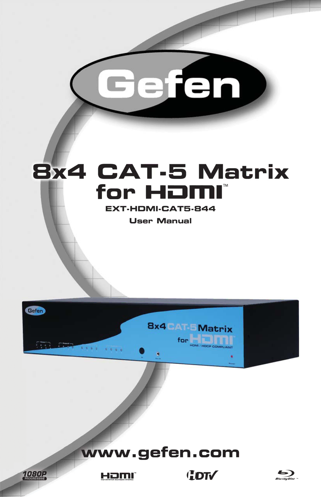 Gefen EXT-HDMI-CAT5-844 user manual 8x4 CAT-5 Matrix for 