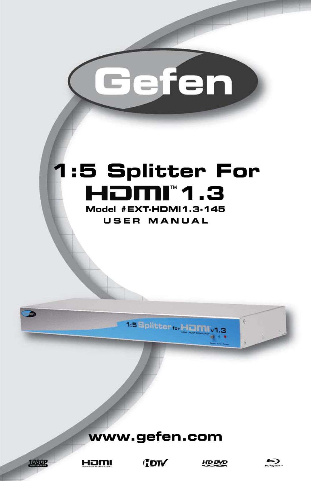 Gefen user manual Hdmi, Model #EXT-HDMI1.3-145 