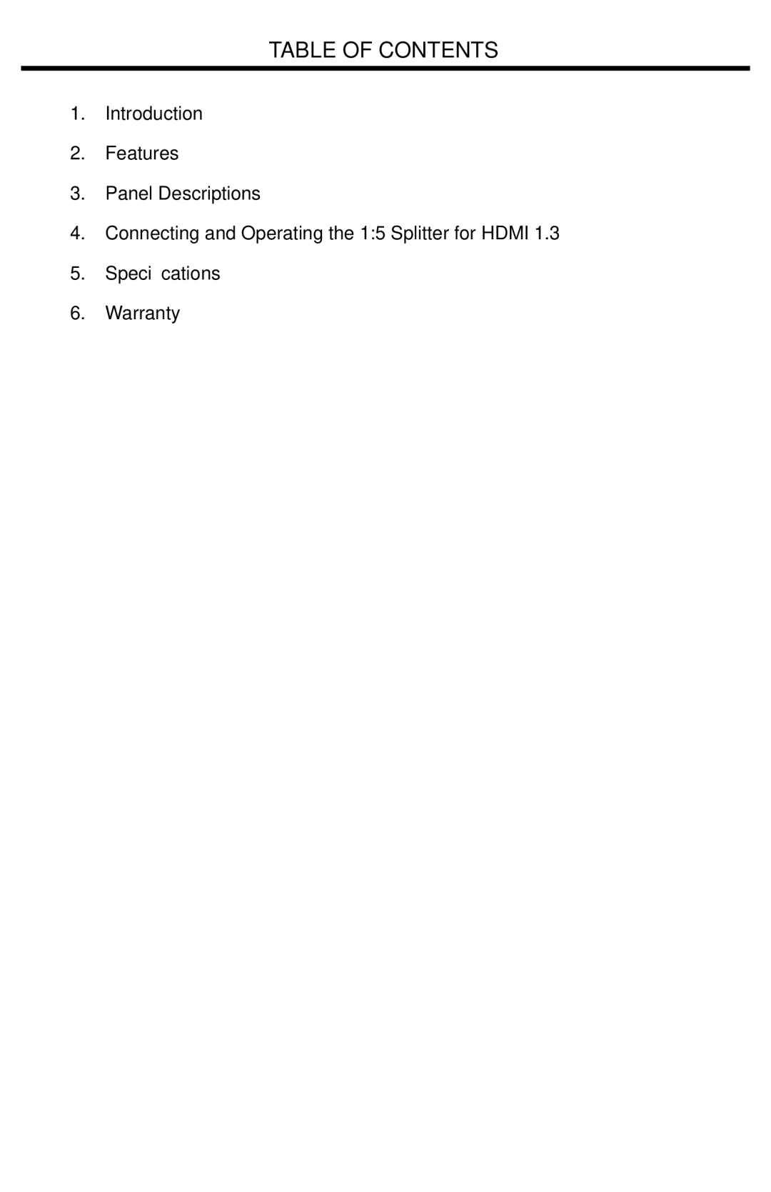 Gefen EXT-HDMI1.3-145 user manual Table of Contents 