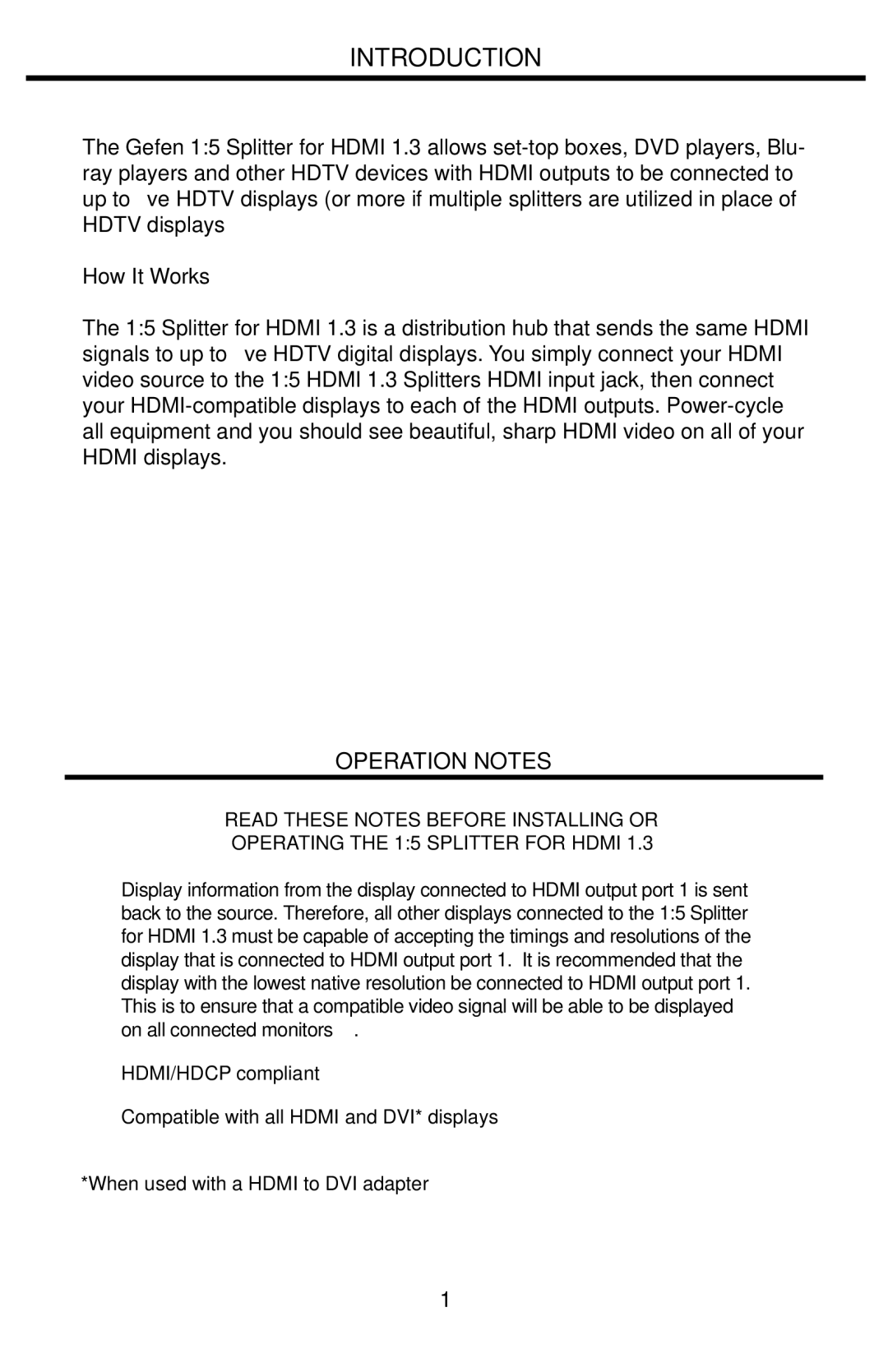 Gefen EXT-HDMI1.3-145 user manual Introduction, How It Works 