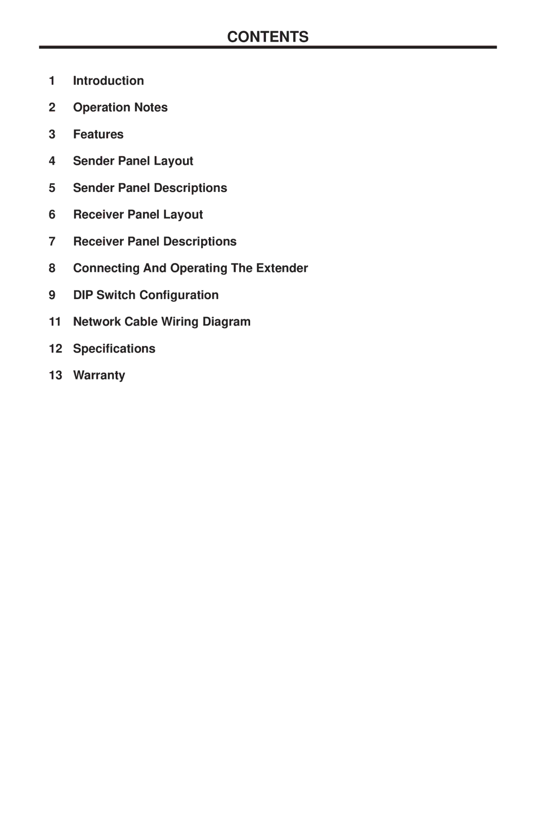 Gefen EXT-HDMI1.3-1CAT6 user manual Contents 