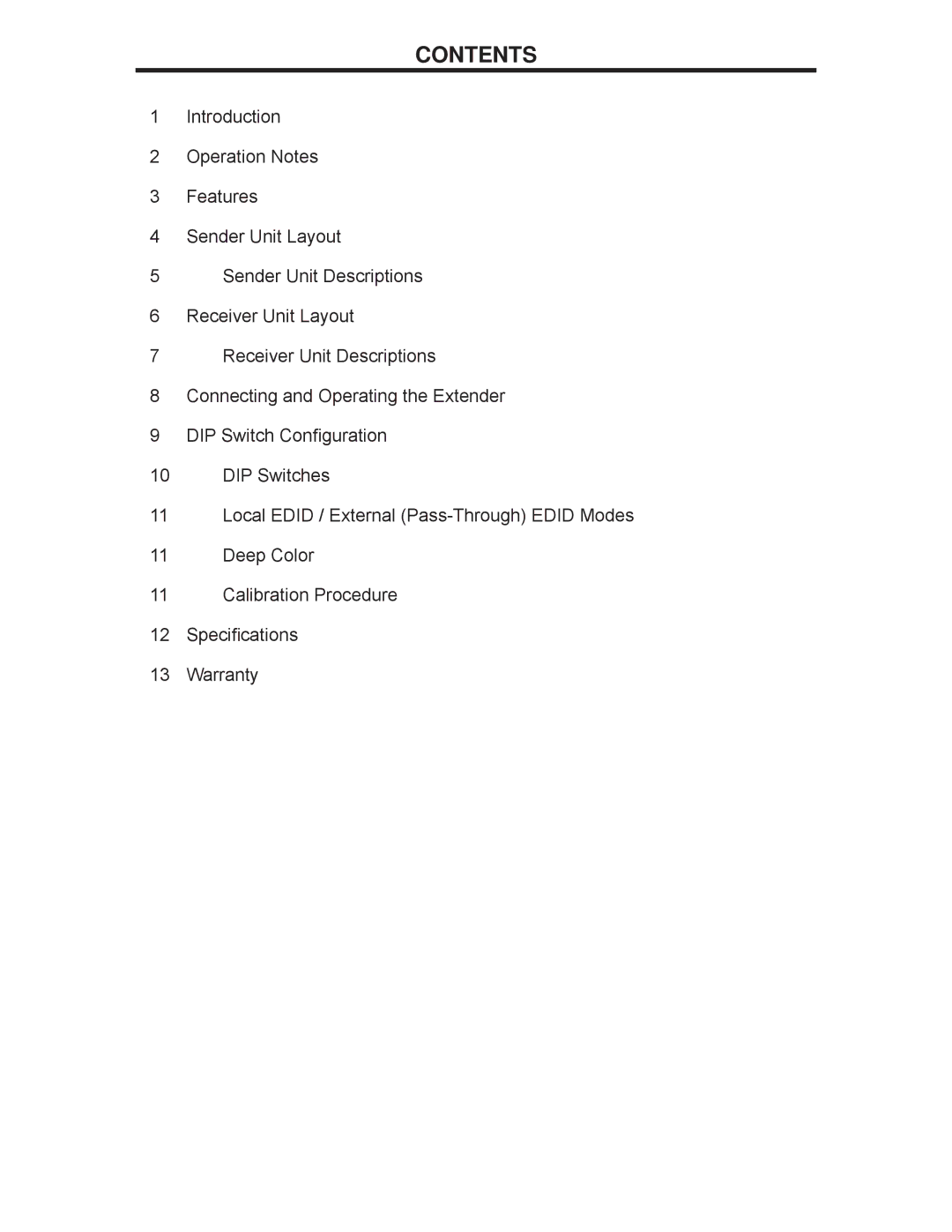 Gefen EXT-HDMI1.3-1FO user manual Contents 