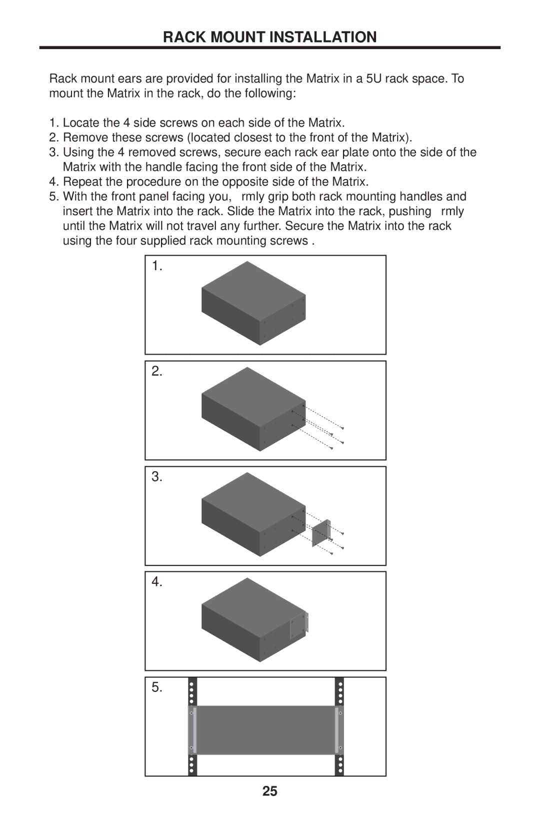 Gefen EXT-HDMI1.3-848CPN user manual Rack Mount Installation 