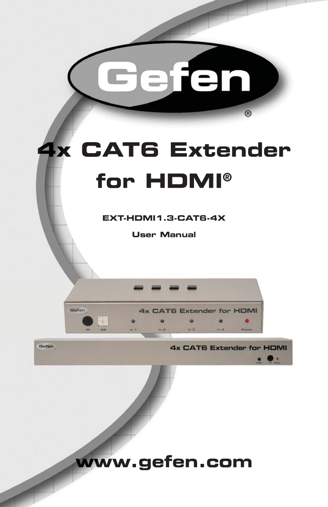 Gefen EXT-HDMI1.3-CAT6-4X user manual 4x CAT6 Extender For Hdmi 