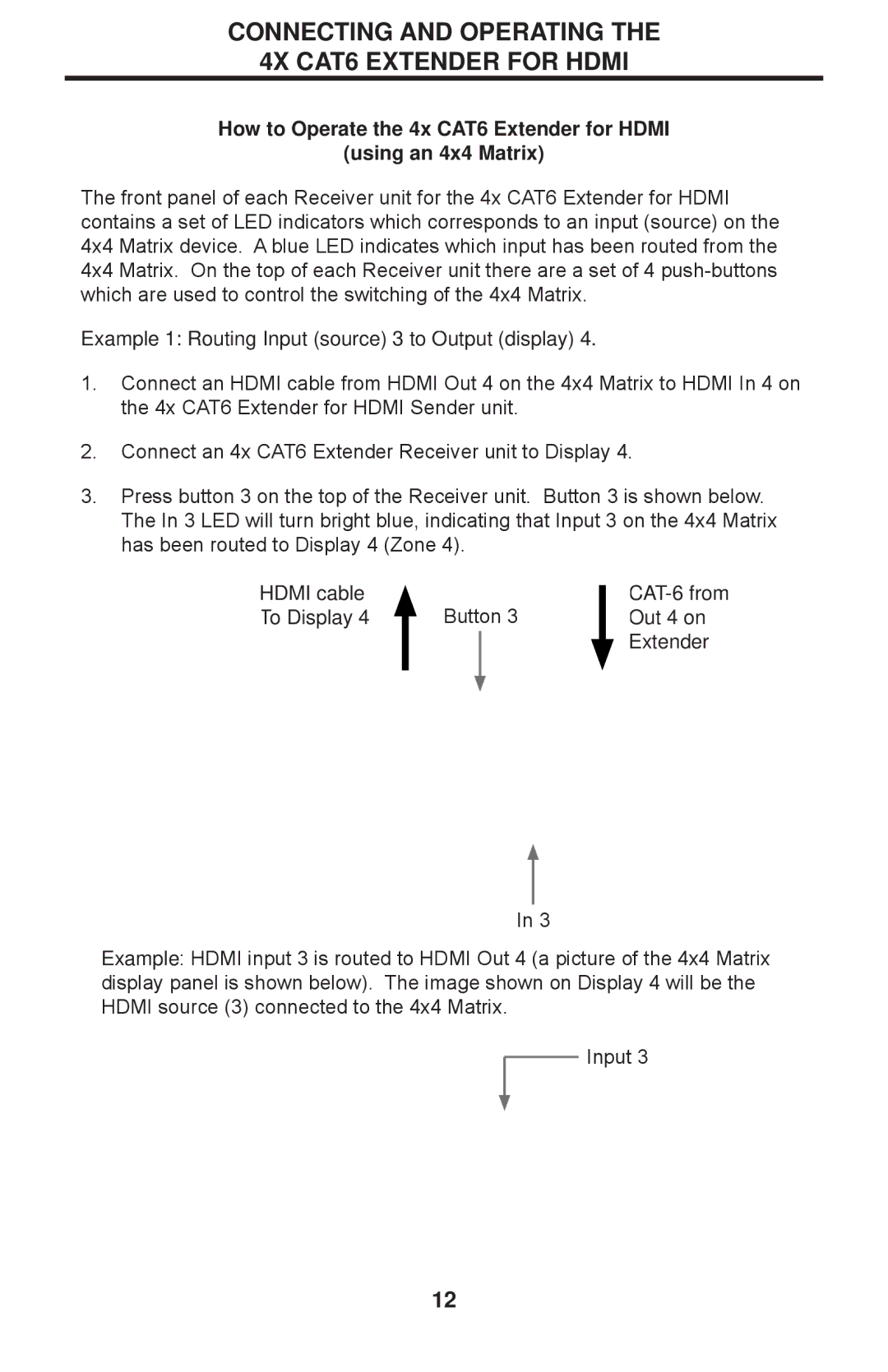 Gefen EXT-HDMI1.3-CAT6-4X user manual Connecting and Operating 4X CAT6 Extender for Hdmi 