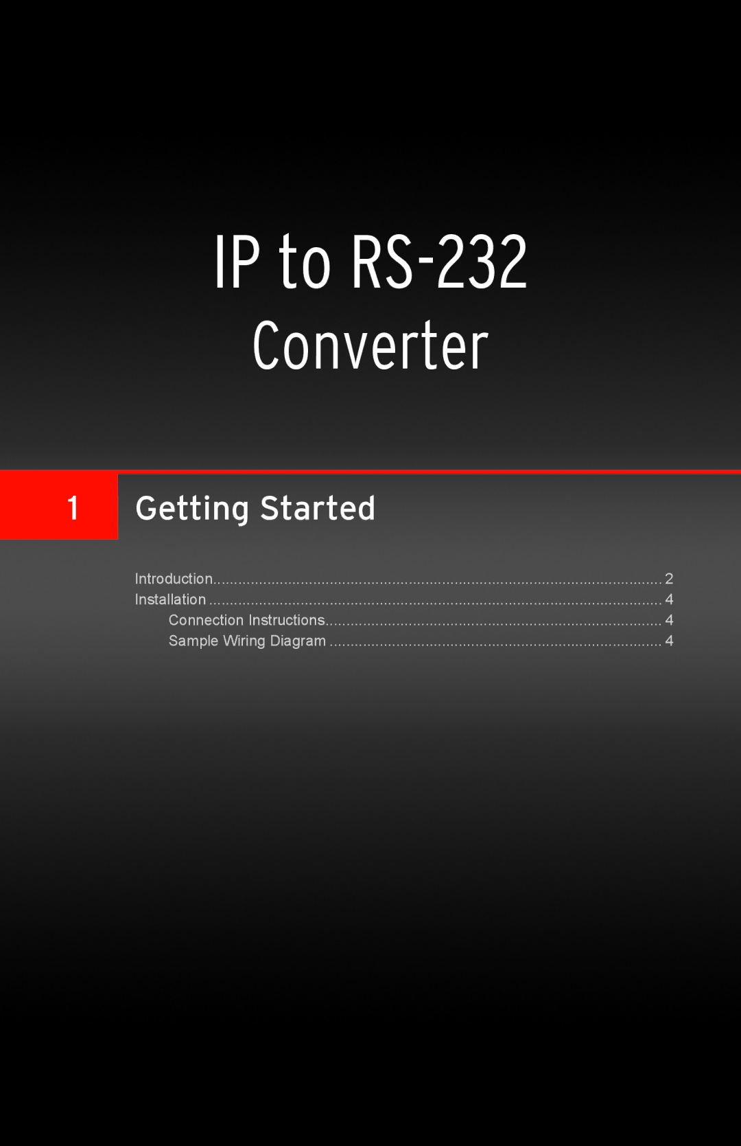 Gefen EXT-IP-2-RS2322 user manual Getting Started 