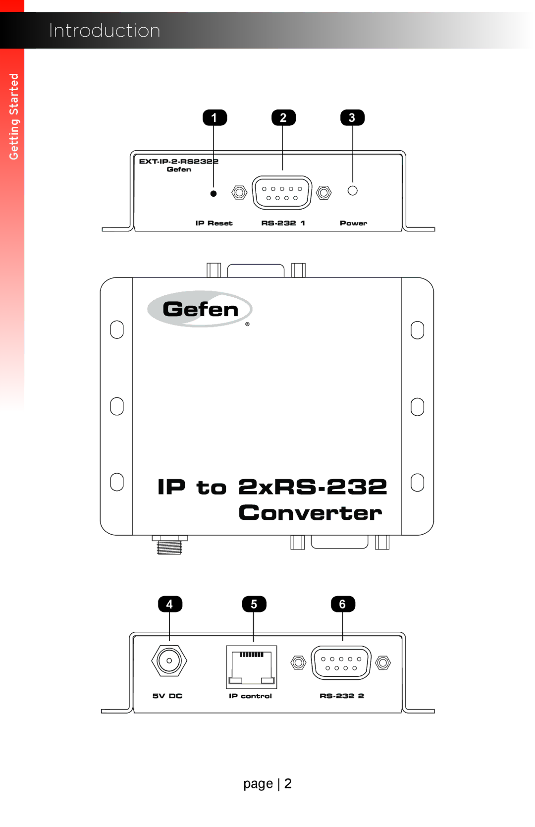 Gefen EXT-IP-2-RS2322 user manual IP to 2xRS-232 Converter, Introduction 