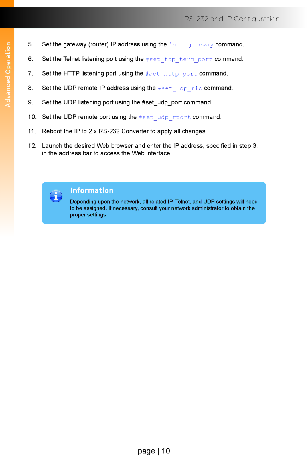 Gefen EXT-IP-2-RS2322 user manual Information 