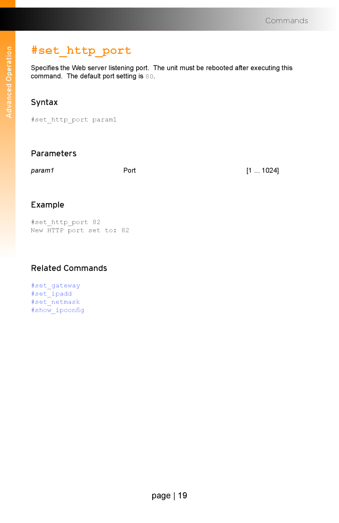 Gefen EXT-IP-2-RS2322 user manual #sethttpport 