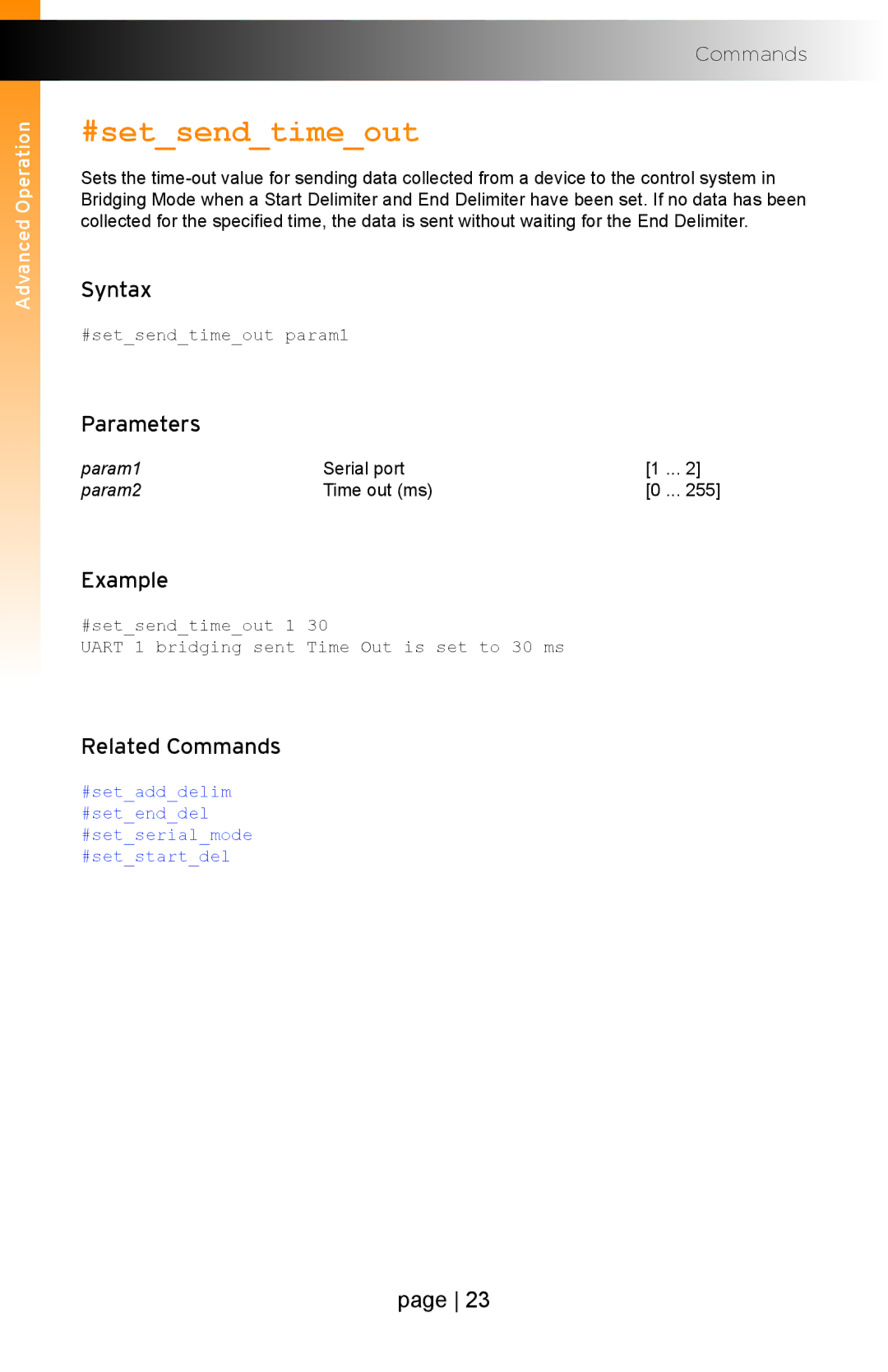 Gefen EXT-IP-2-RS2322 user manual #setsendtimeout 