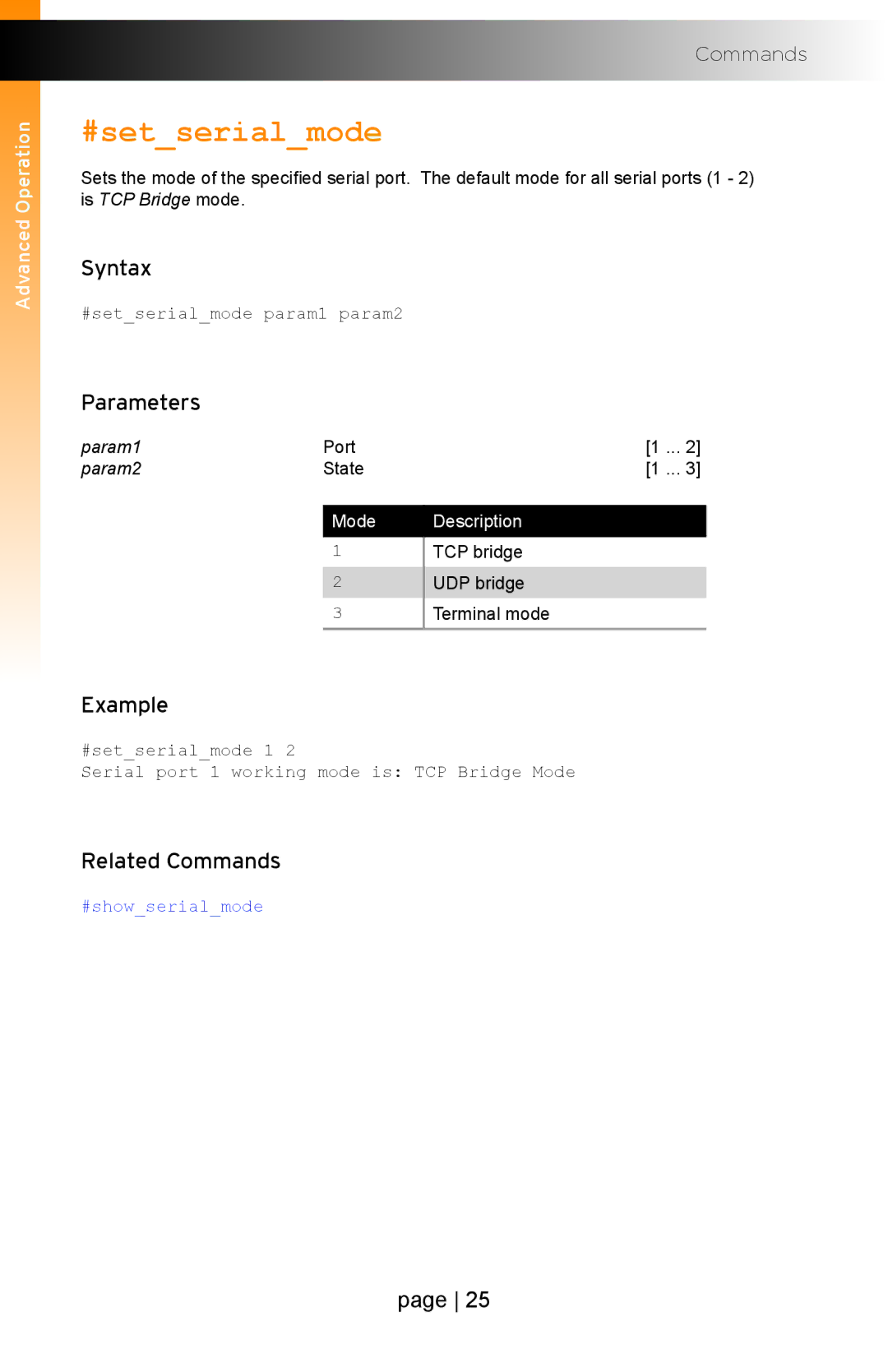 Gefen EXT-IP-2-RS2322 user manual #setserialmode 