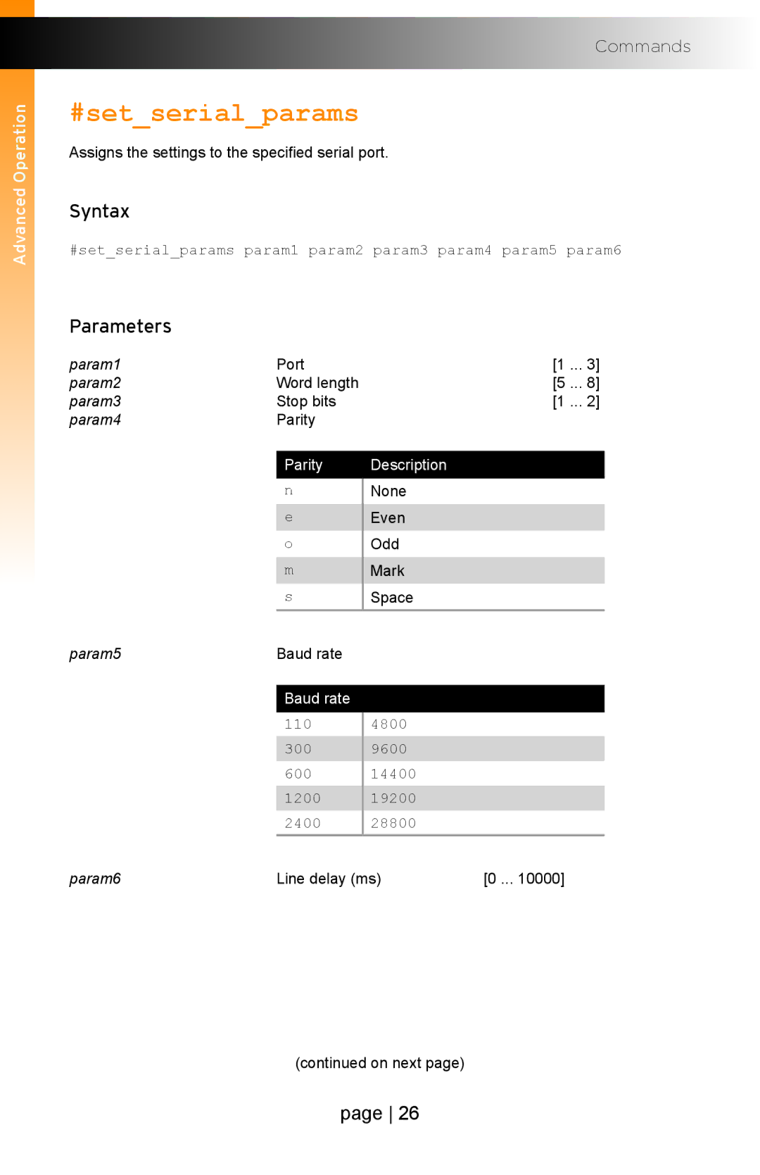 Gefen EXT-IP-2-RS2322 user manual #setserialparams 