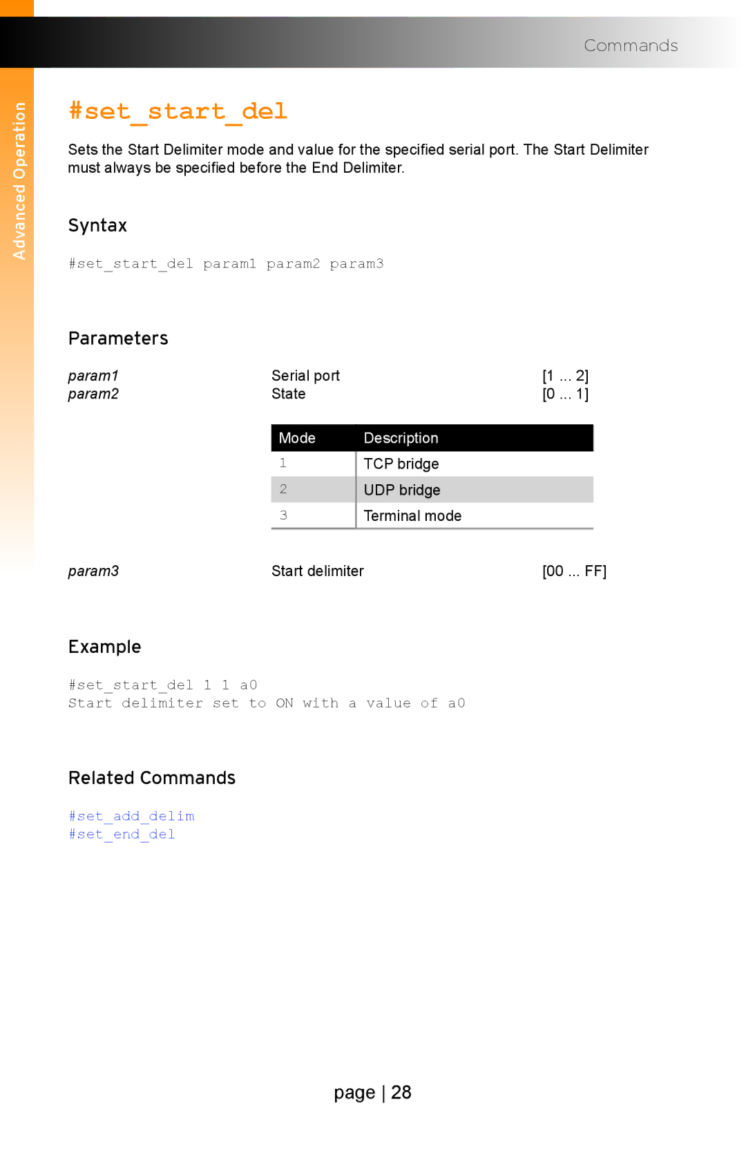 Gefen EXT-IP-2-RS2322 user manual #setstartdel 