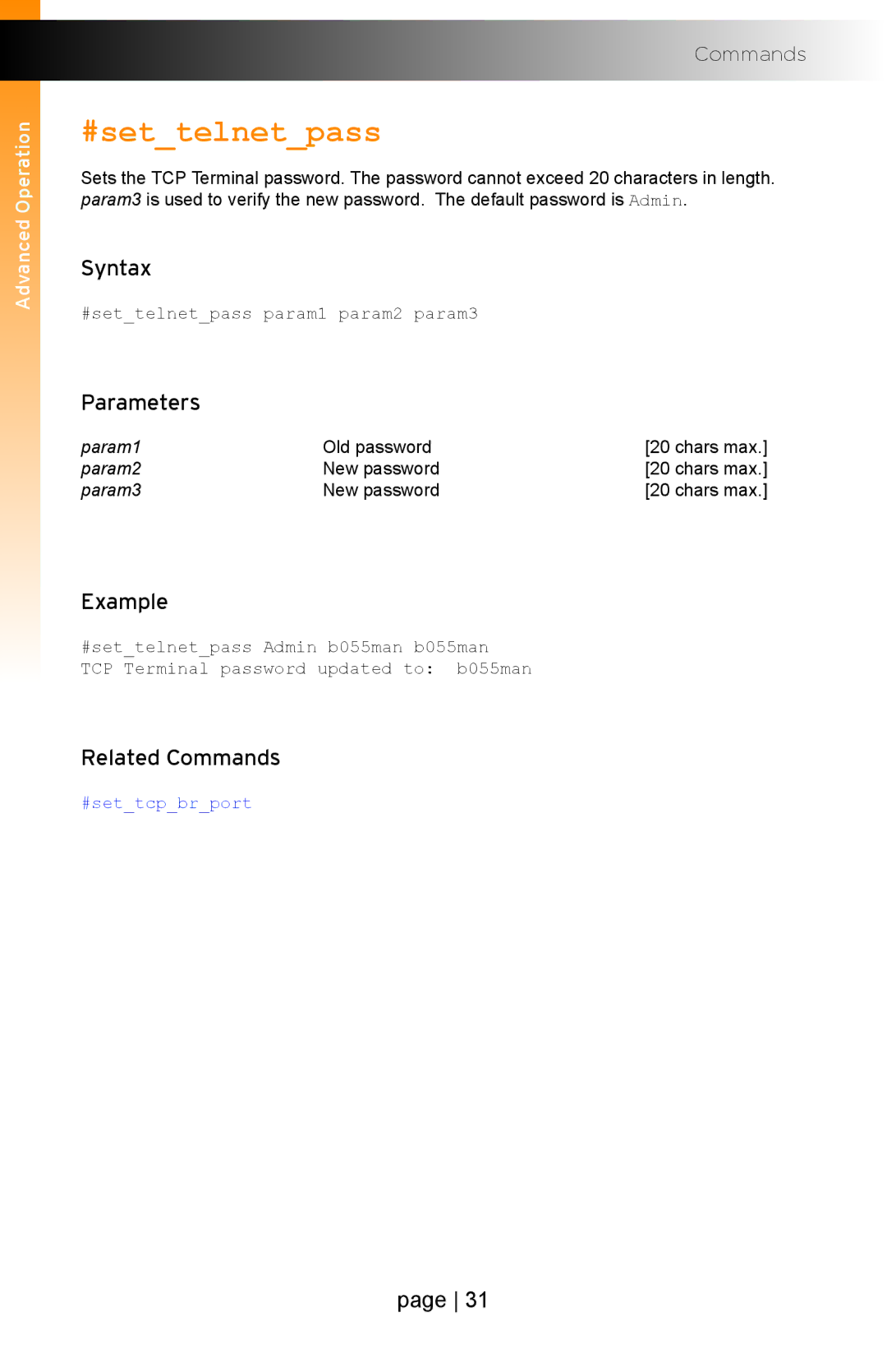 Gefen EXT-IP-2-RS2322 user manual #settelnetpass 