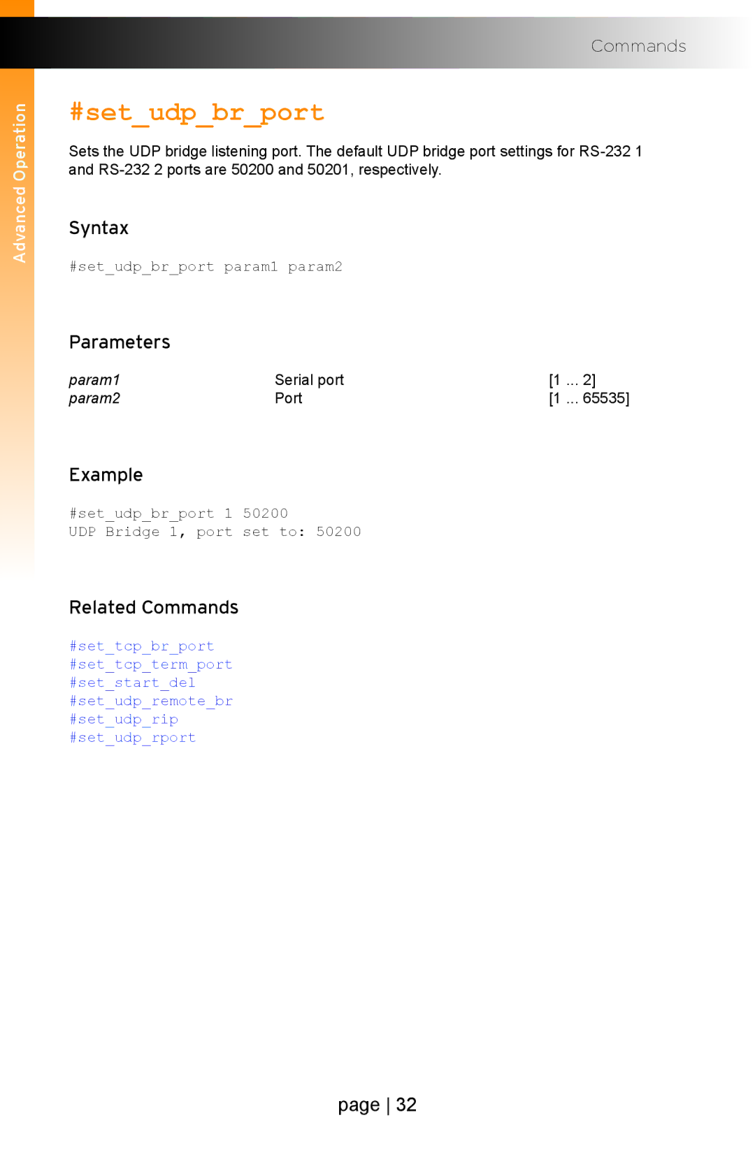 Gefen EXT-IP-2-RS2322 user manual #setudpbrport 