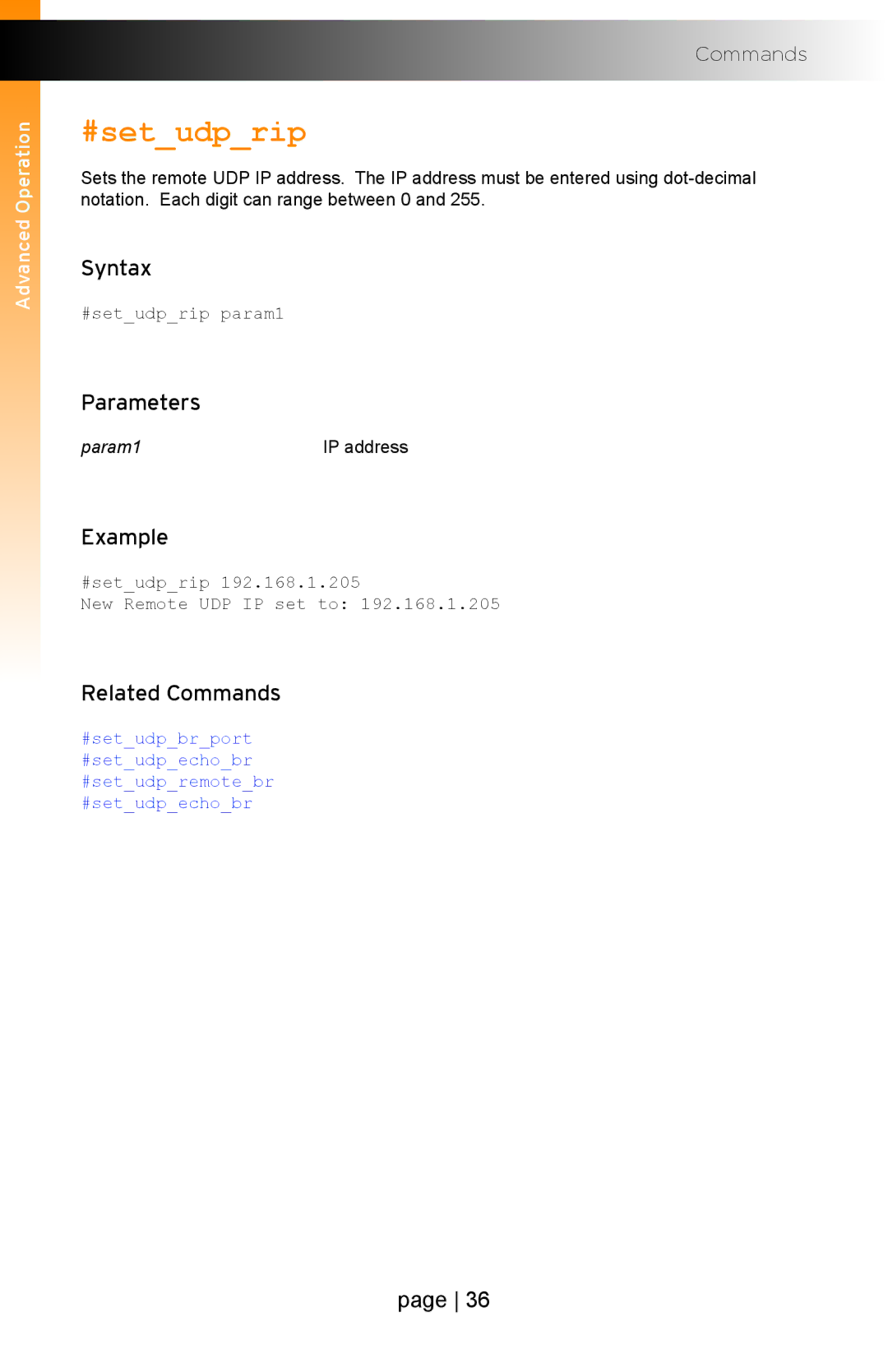 Gefen EXT-IP-2-RS2322 user manual #setudprip 