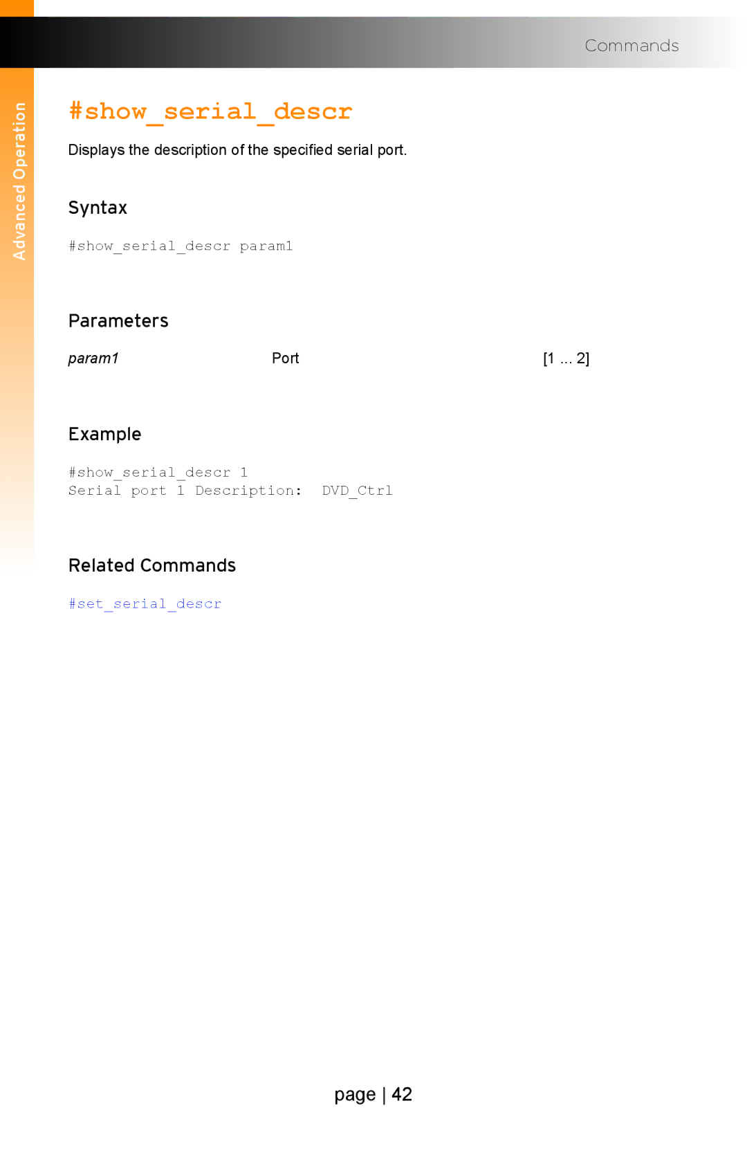 Gefen EXT-IP-2-RS2322 user manual #showserialdescr 