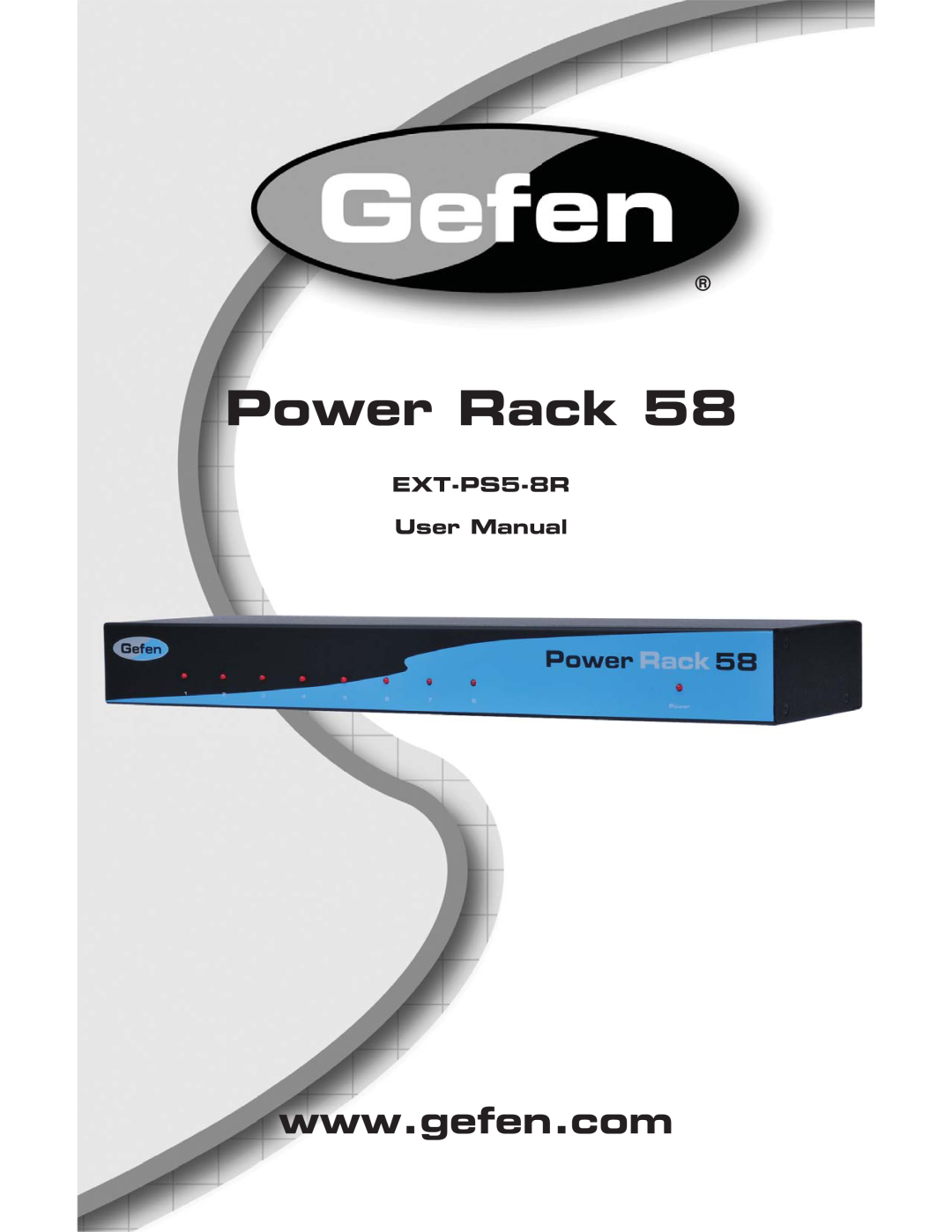 Gefen user manual EXT-PS5-8R User Manual, Power Rack 