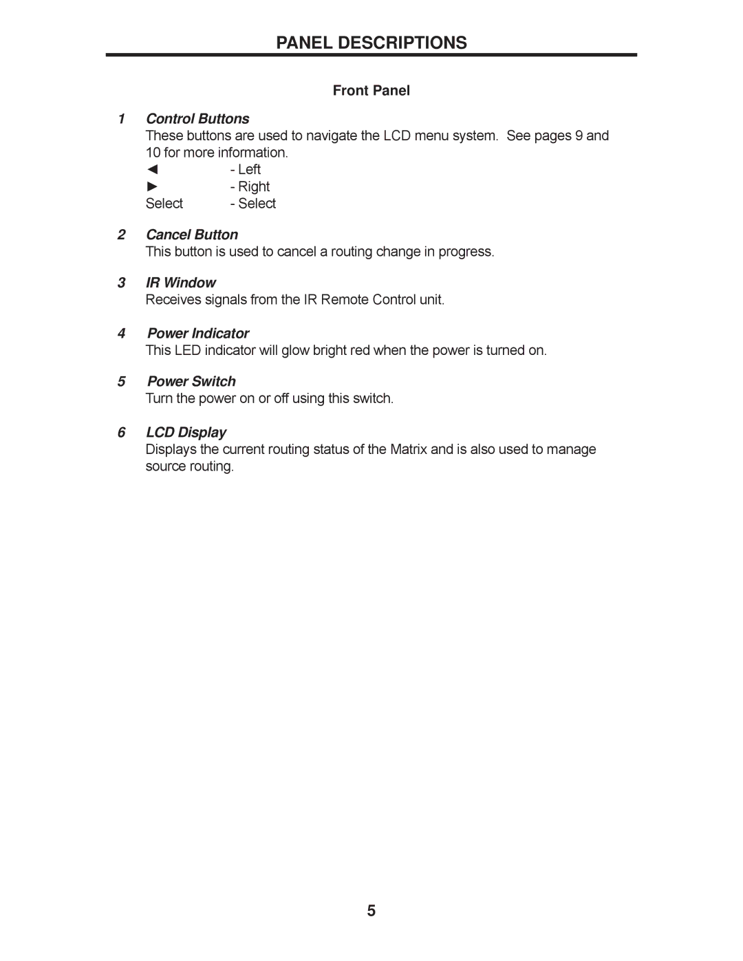 Gefen GEF-DVIKVM-848DL user manual Panel Descriptions, Control Buttons 