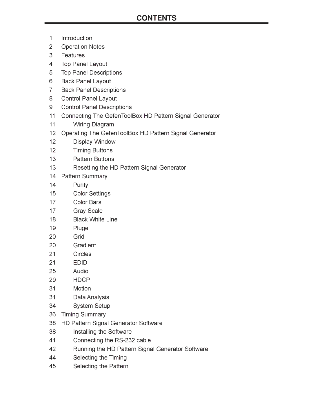 Gefen GTB-HD-SIGGEN user manual Contents 