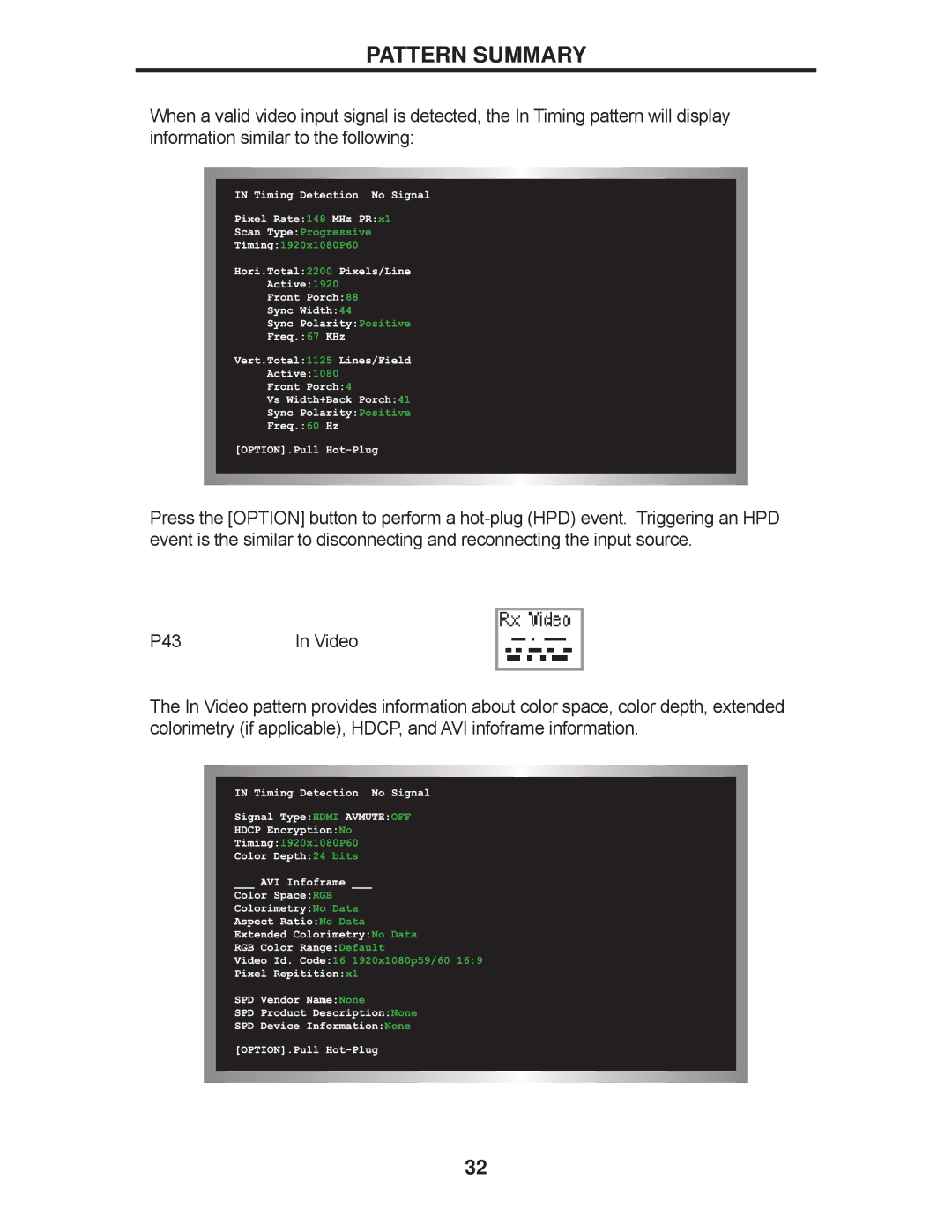 Gefen GTB-HD-SIGGEN user manual Video 