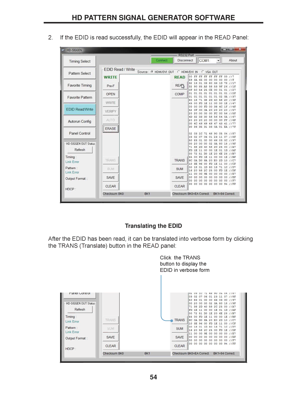 Gefen GTB-HD-SIGGEN user manual Translating the Edid 