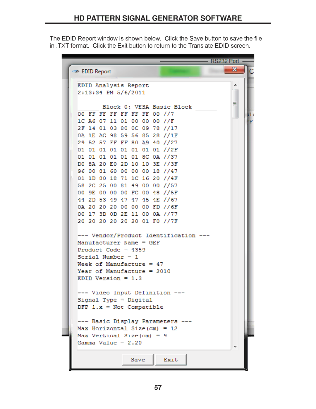 Gefen GTB-HD-SIGGEN user manual HD Pattern Signal Generator Software 