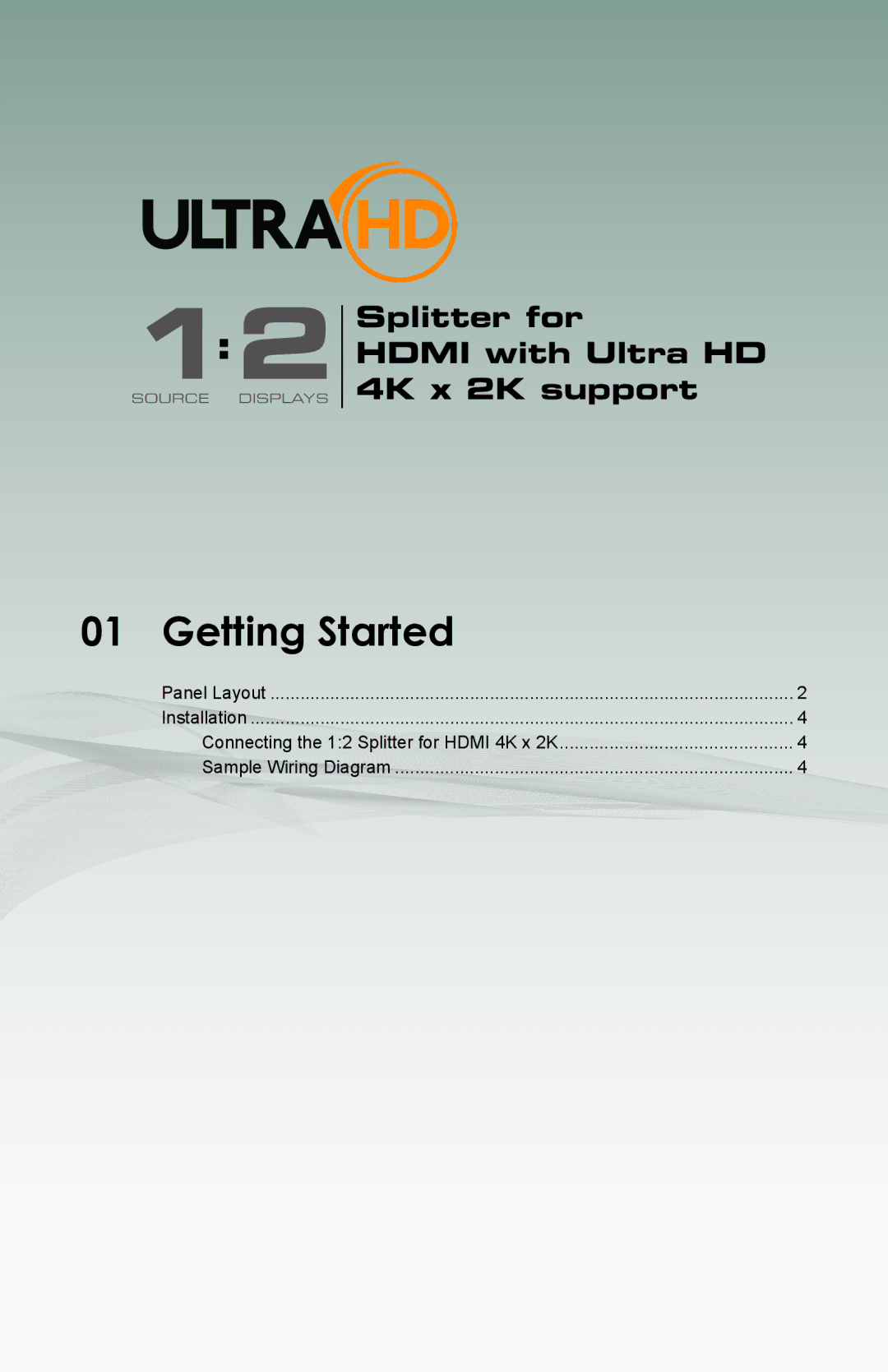 Gefen gtb-hd4k2k-142 user manual Getting Started 