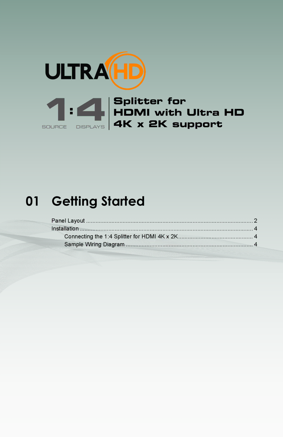 Gefen GTB-HD4K2K-144 user manual Getting Started 