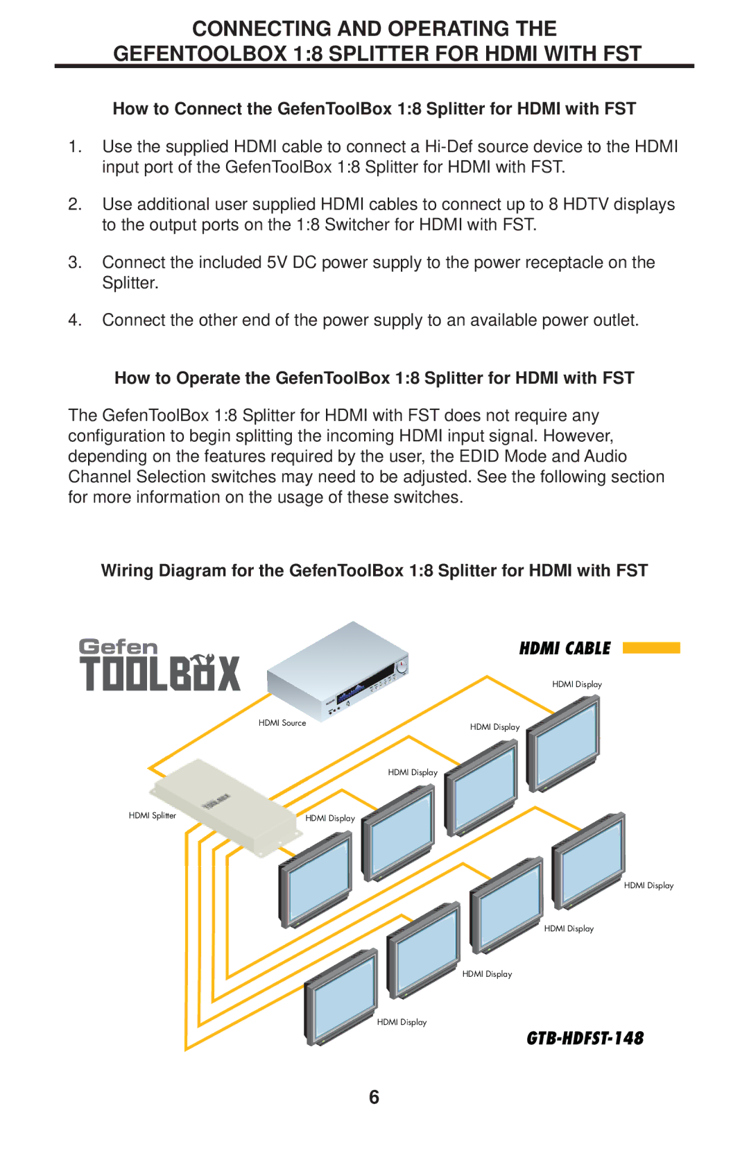 Gefen GTB-HDFST-148-BLK user manual Gefen 