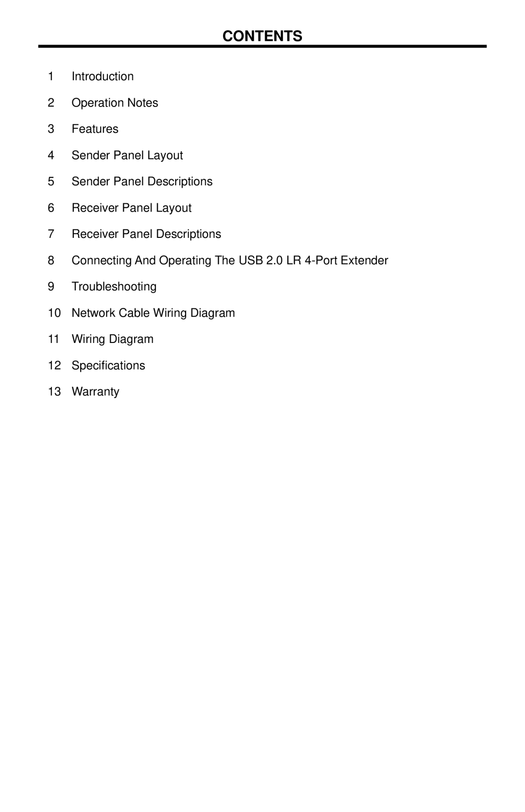 Gefen GTB-USB2.0-4LR user manual Contents 