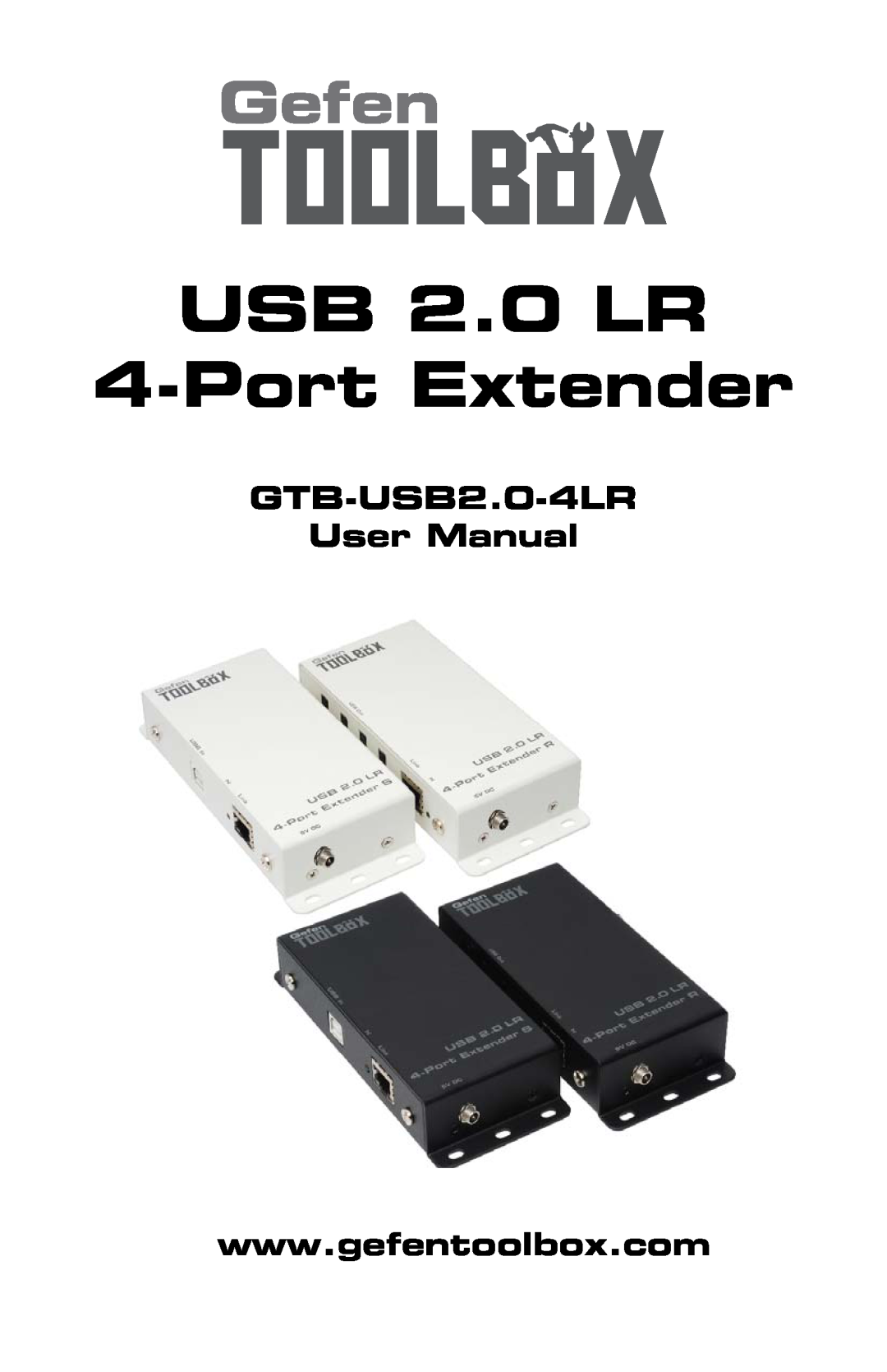 Gefen user manual USB 2.0 LR 4-Port Extender, GTB-USB2.0-4LR User Manual 