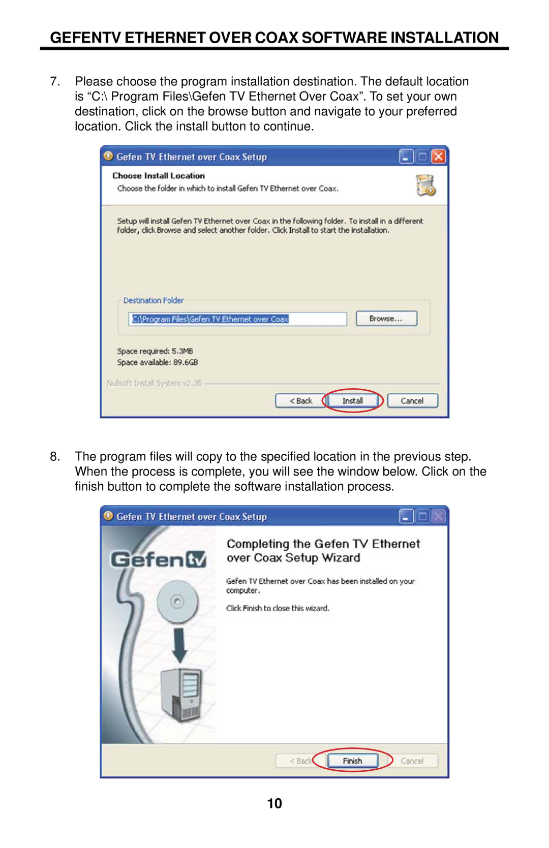 Gefen GTV-ETH-2COAX user manual Gefentv Ethernet Over Coax Software Installation 