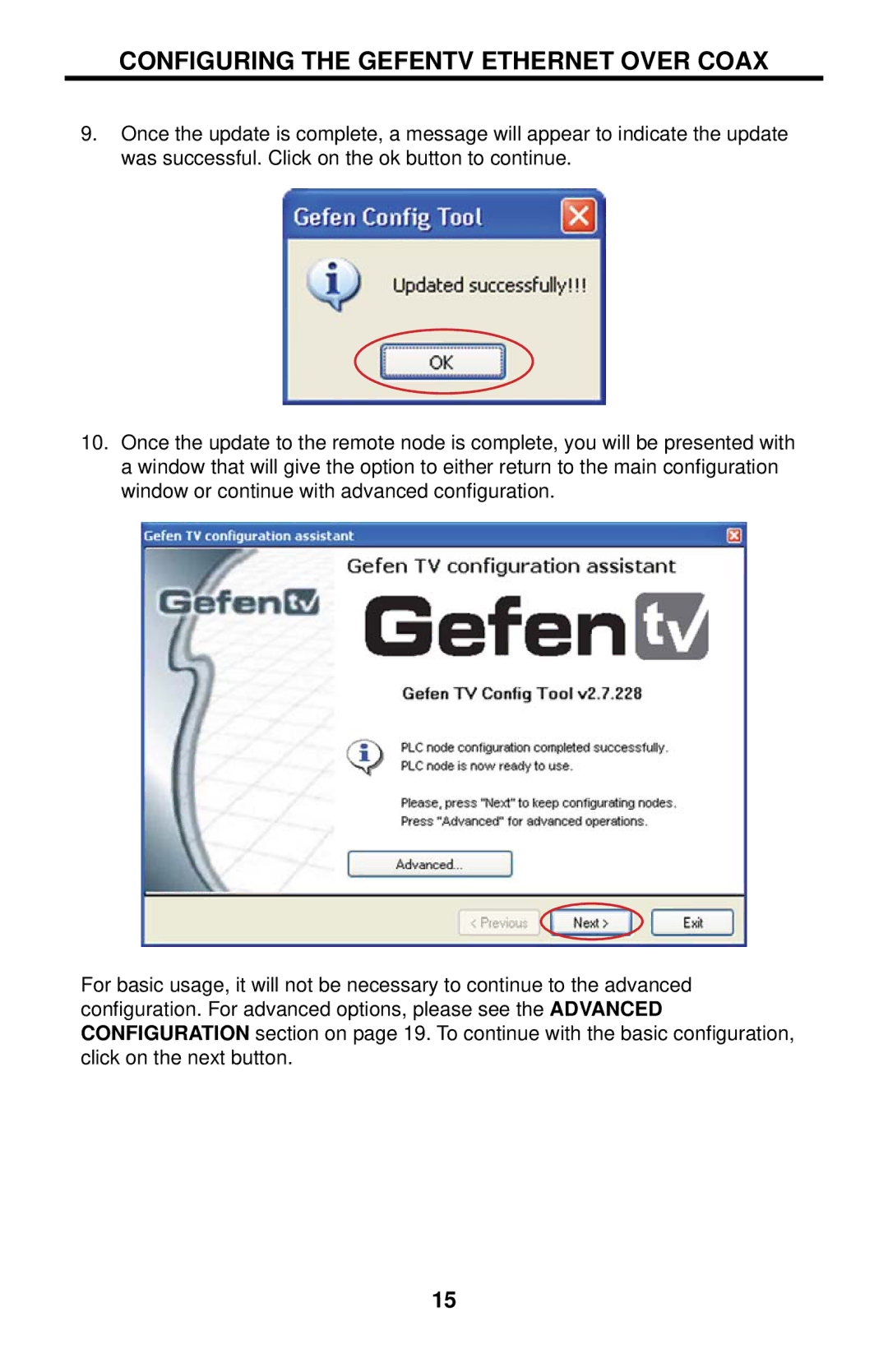 Gefen GTV-ETH-2COAX user manual Configuring the Gefentv Ethernet Over Coax 