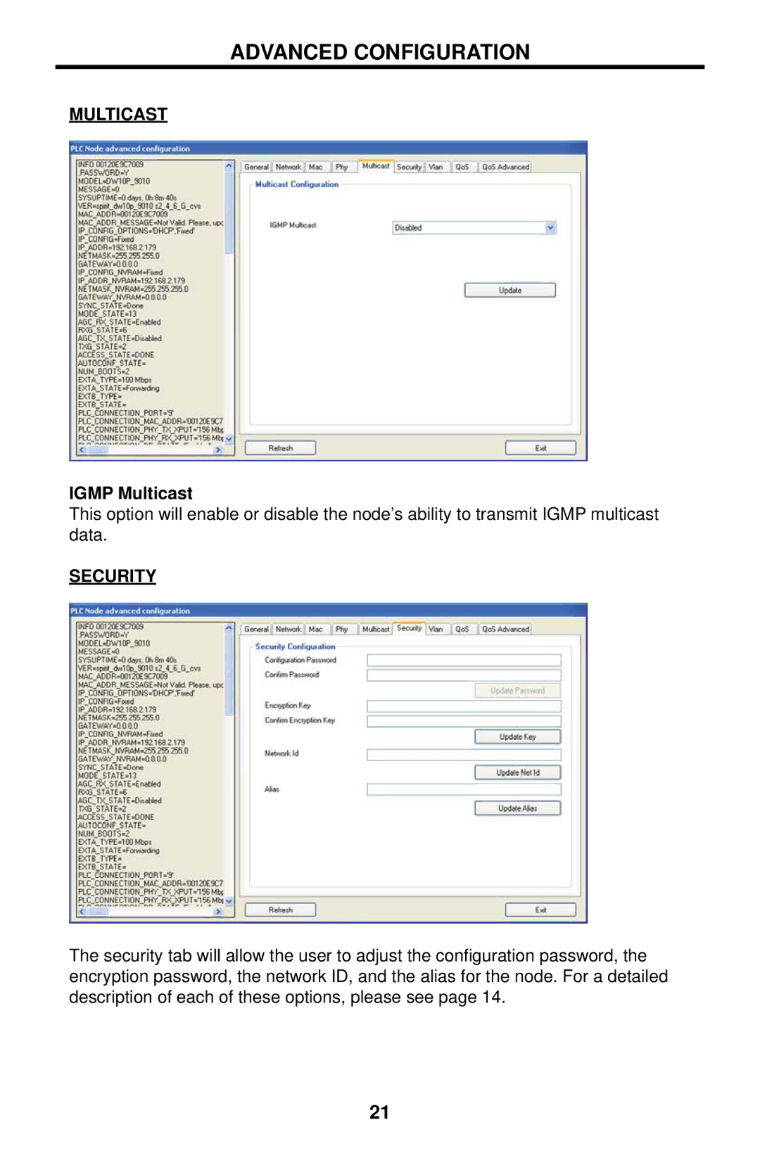 Gefen GTV-ETH-2COAX user manual Igmp Multicast, Security 