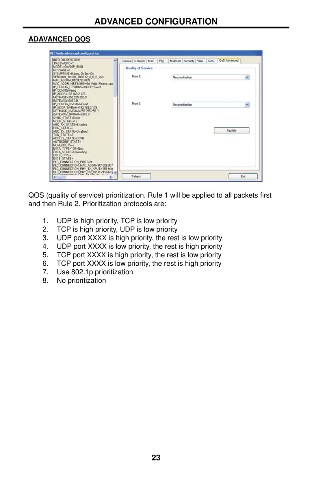 Gefen GTV-ETH-2COAX user manual Adavanced QOS 