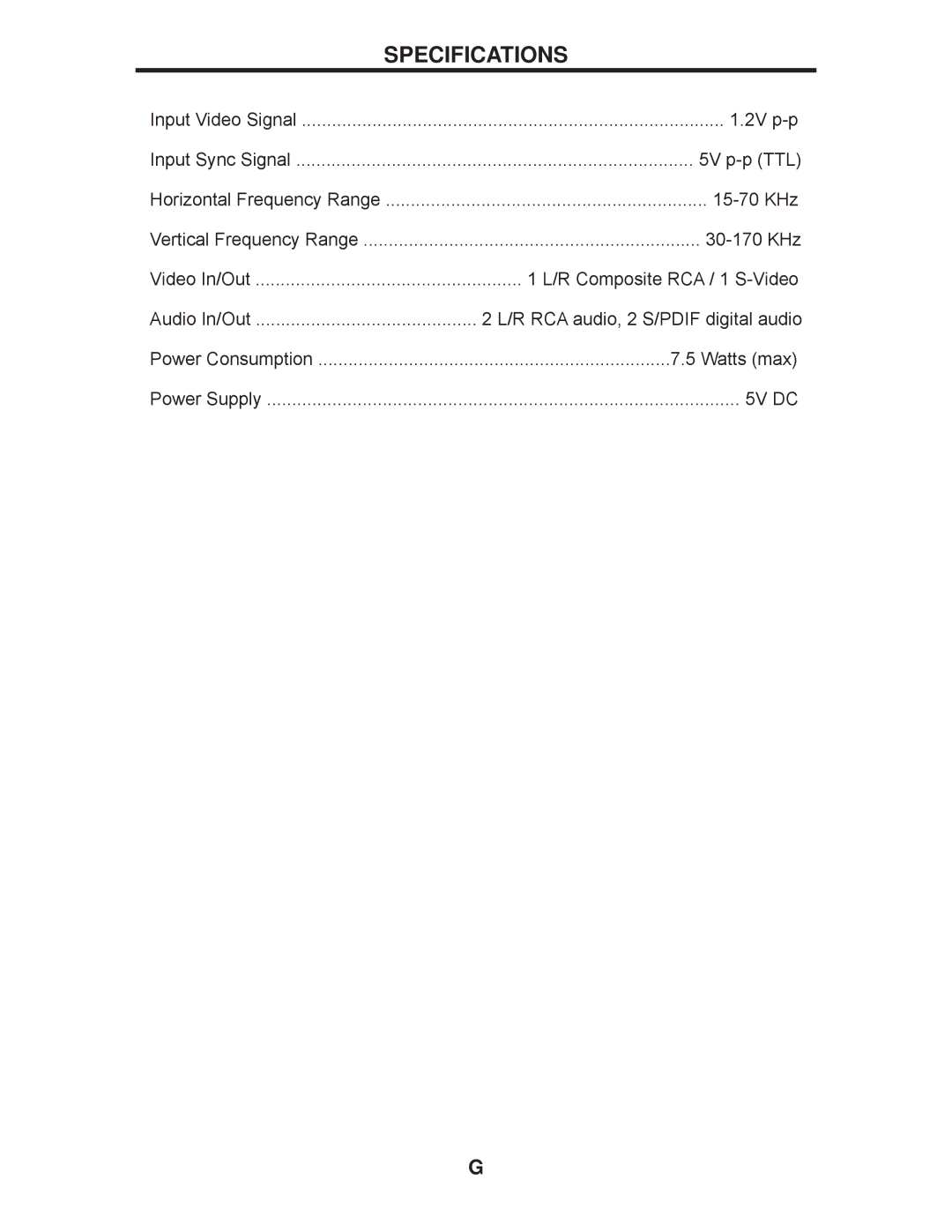 Gefen GTV-HDMI-2-COMPSVIDS user manual Specifications 